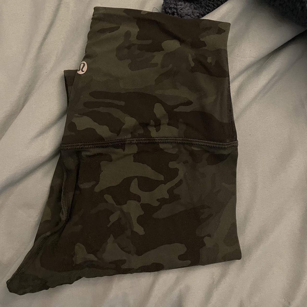 green camo lulu legging never wear them - Depop