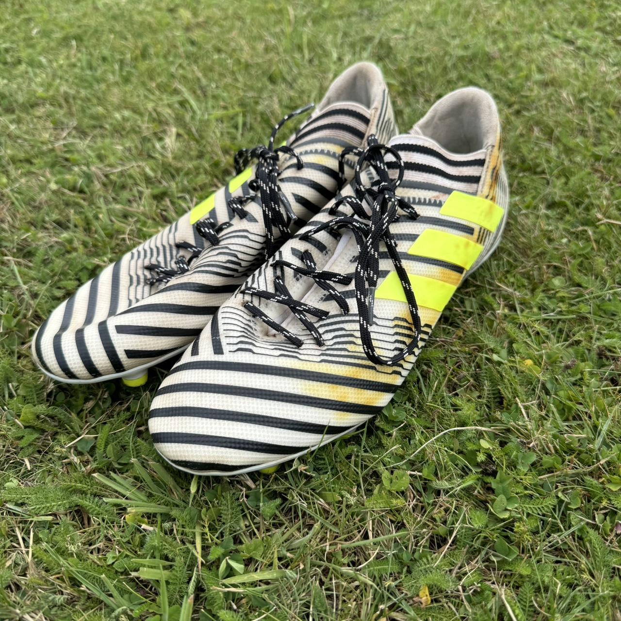 Men s Adidas Nemeziz football boots in a zebra. Depop