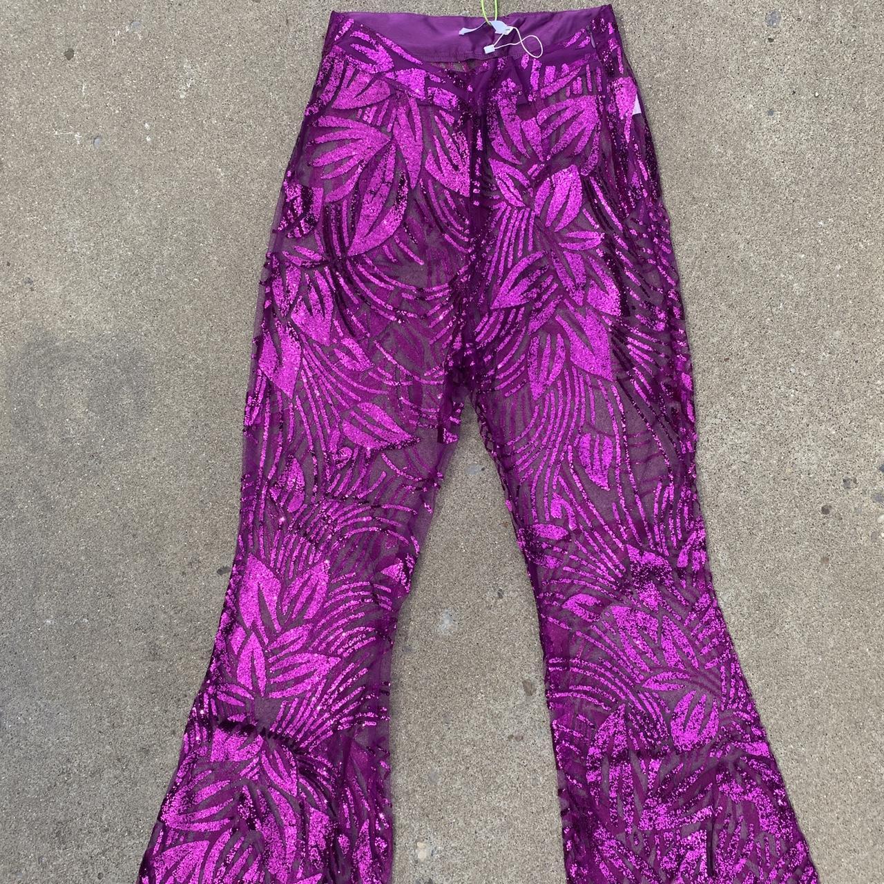 Elsie and Fred Women's Pink and Purple Trousers (2)