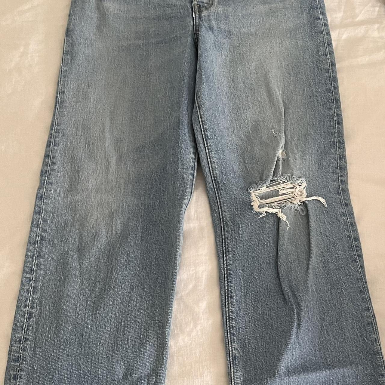 Levis Ribcage Straight Jeans. Blue jeans with... - Depop