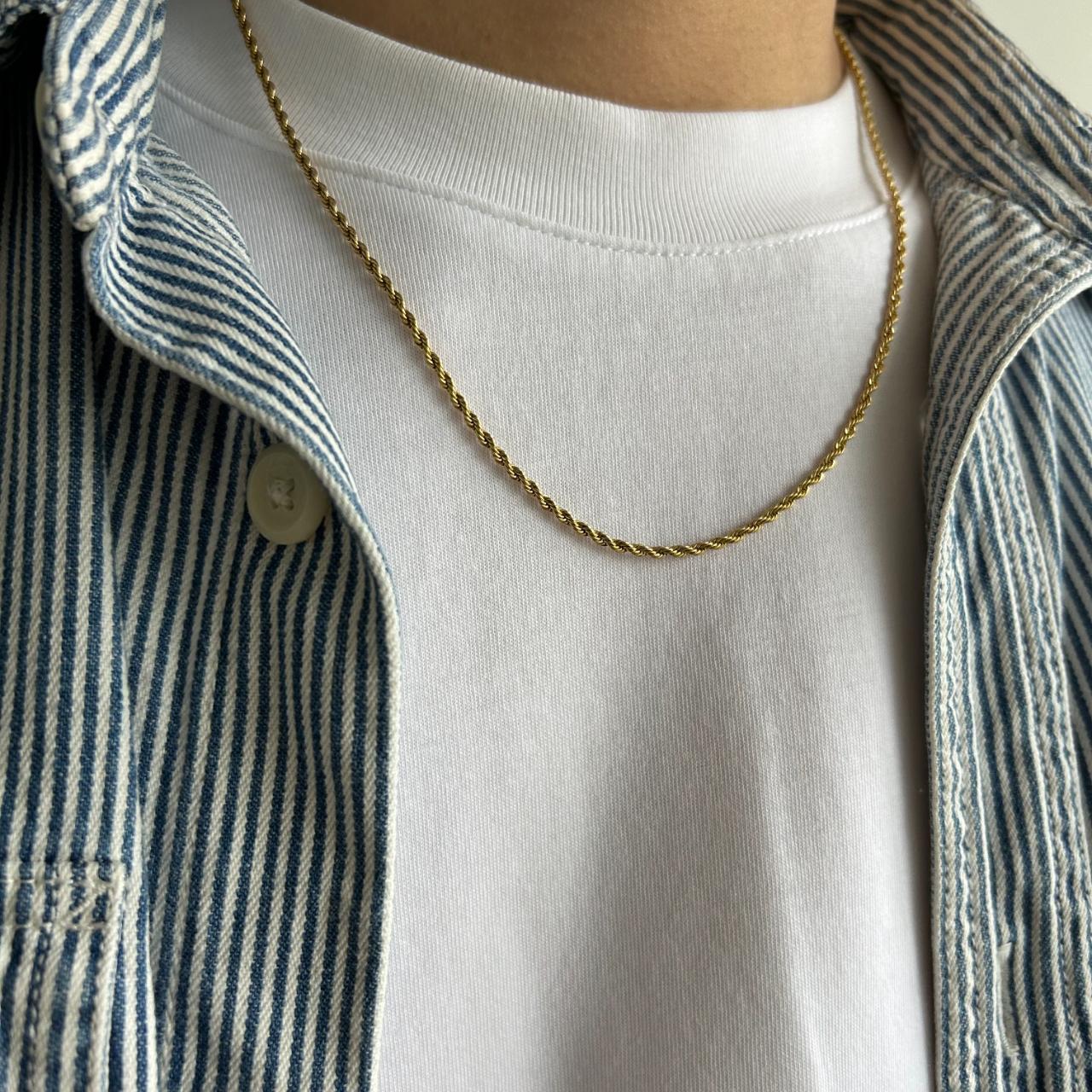 Rope chain necklace • layering chain necklace 2mm... Depop