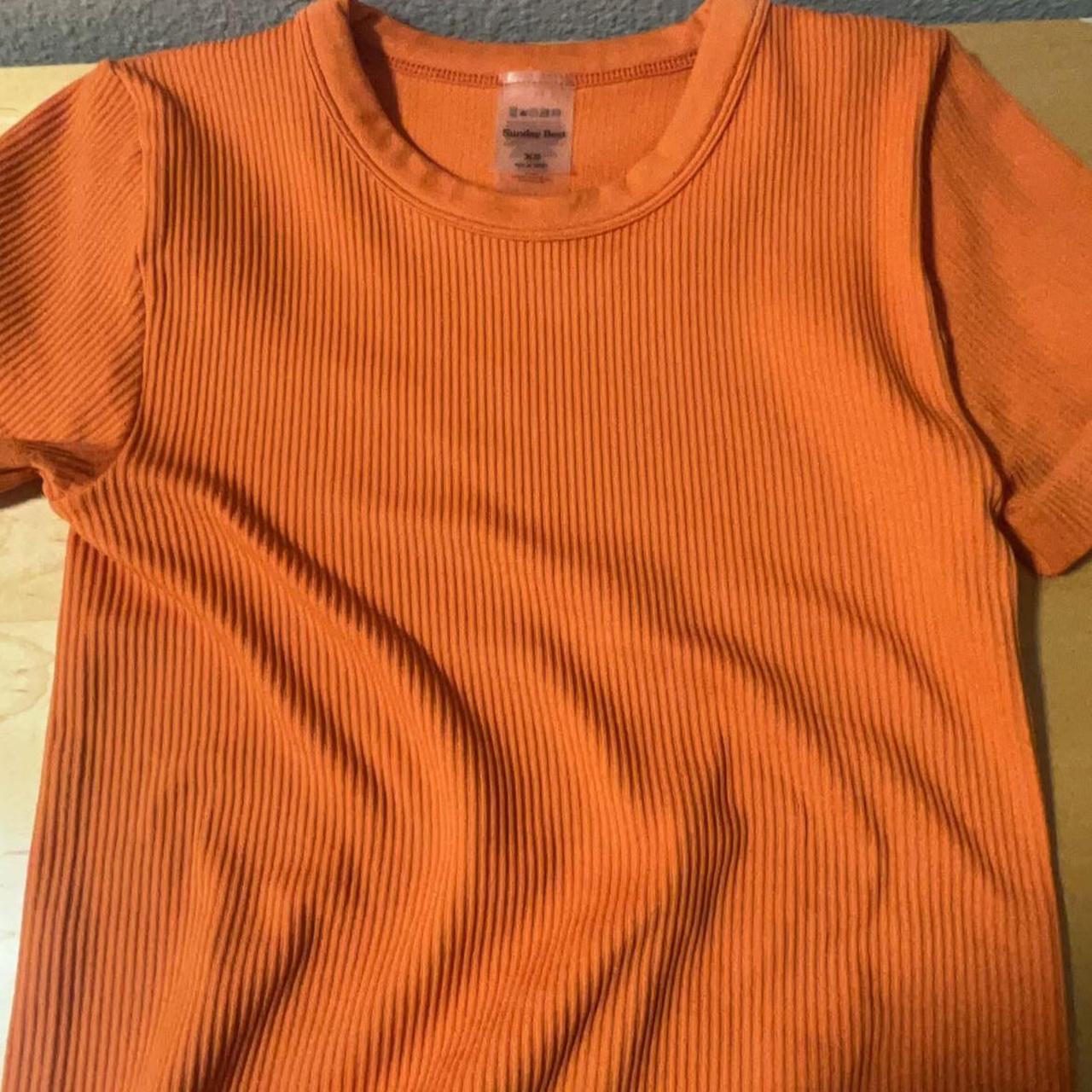 Aritzia Women's Orange Crop-top | Depop