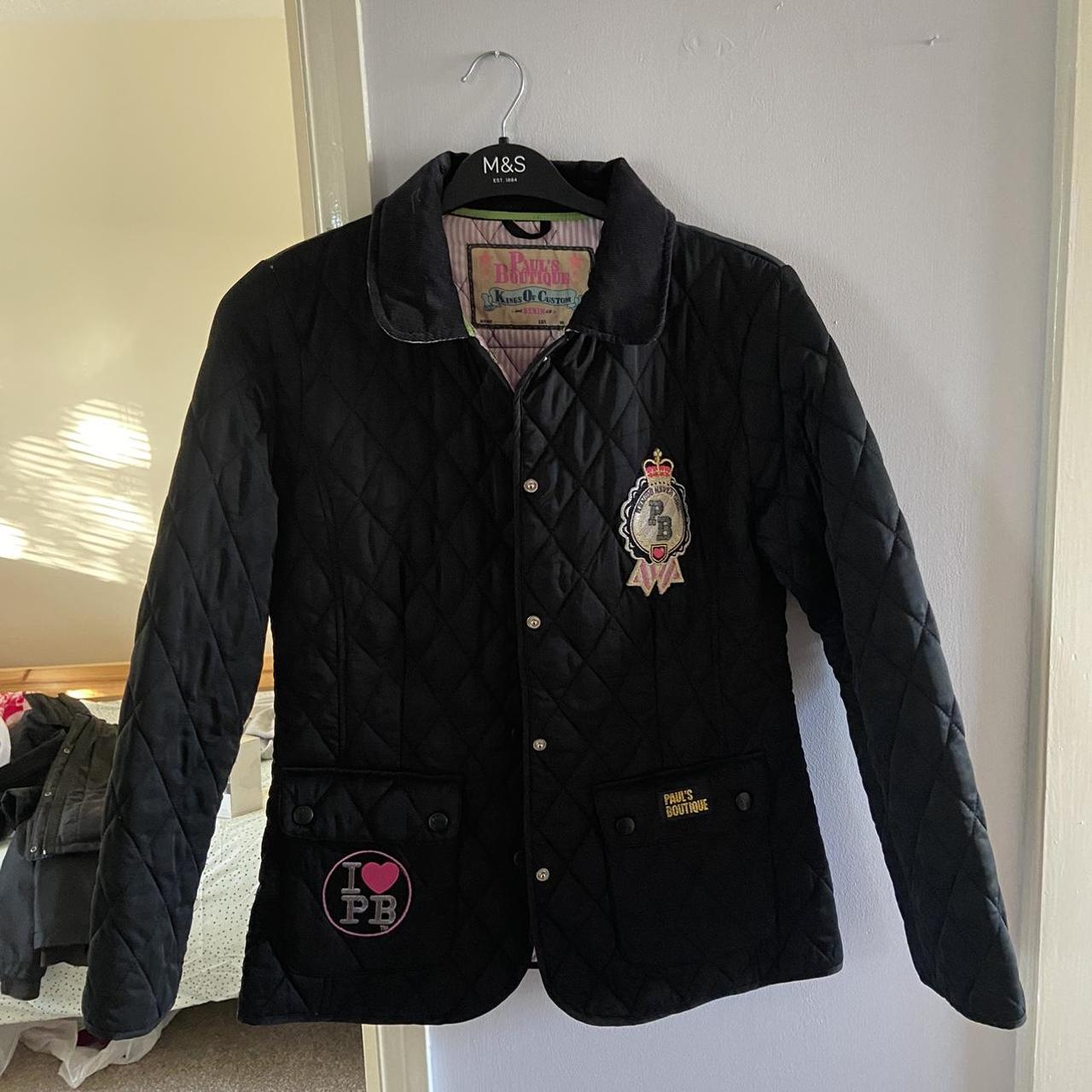 Paul's Boutique Women's Black and Pink Jacket Depop