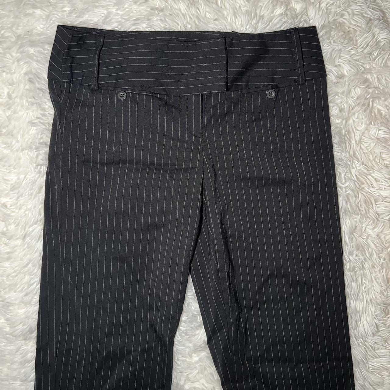 vintage black pin stripe pants size Juniors 5... - Depop