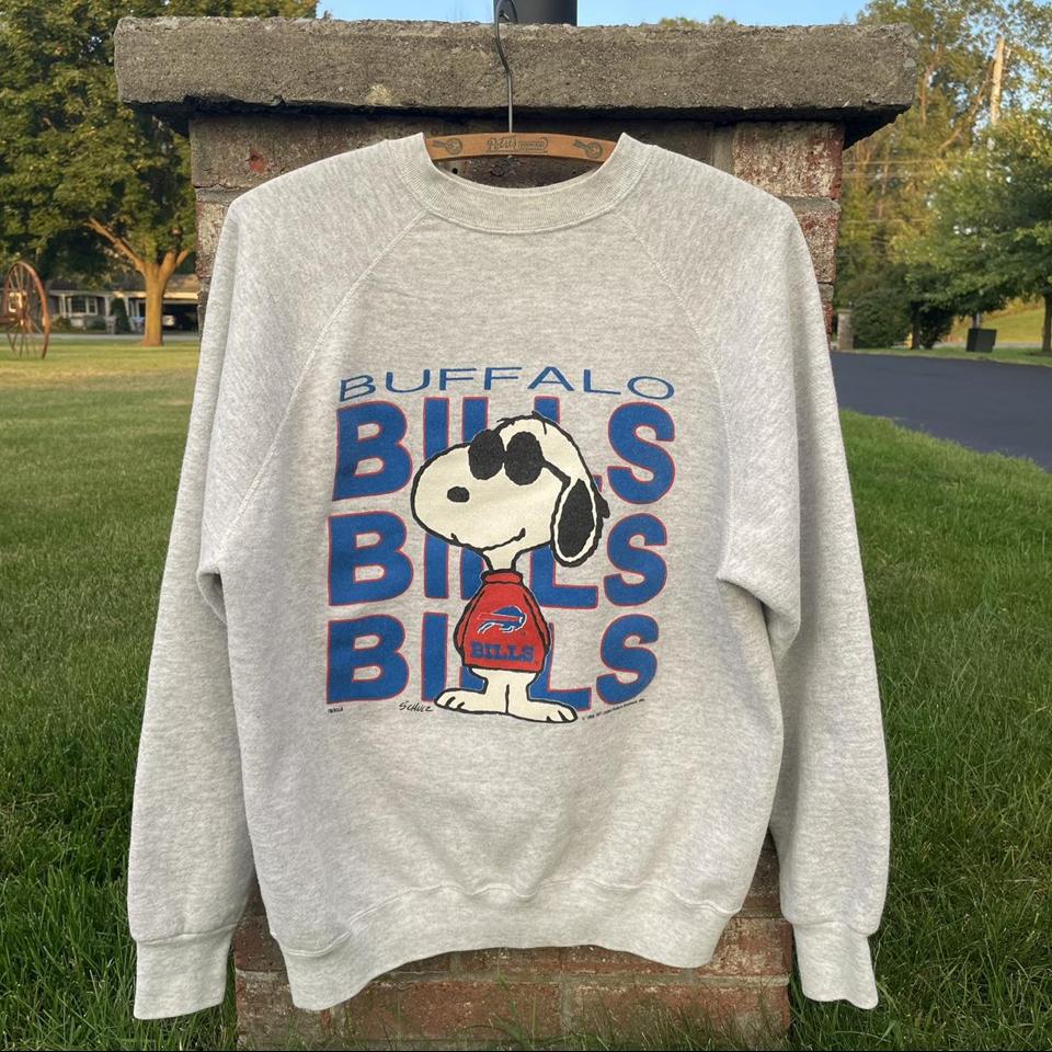 Buffalo Bills Retro Logo Gray & Blue Hoodie