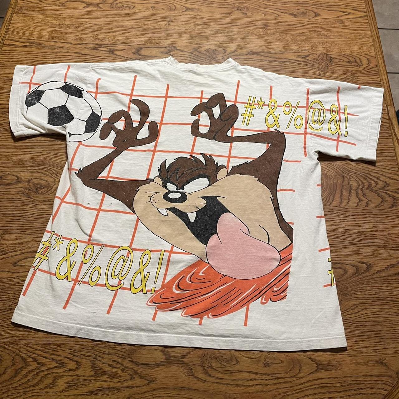 Vintage 1990s Looney Tunes Taz Soccer AOP All Over | Depop