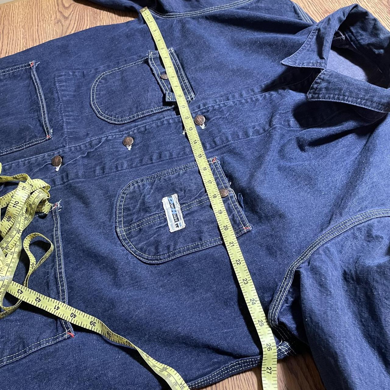 60s VTG shops Montgomery Ward PowerHouse Union Made Sanforized Denim Bib Overall 38x29