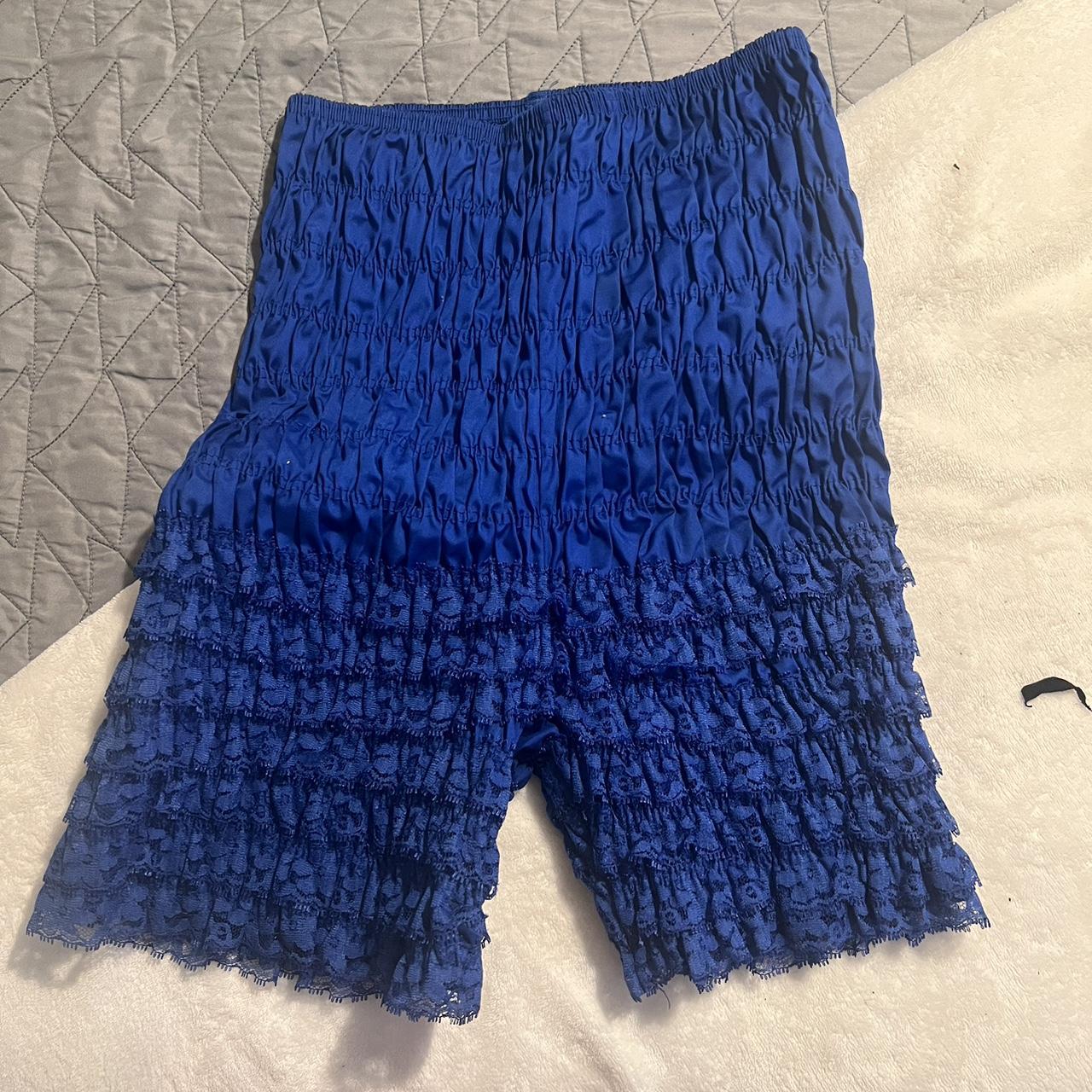 blue vintage bloomers labeled size L very stretchy... - Depop