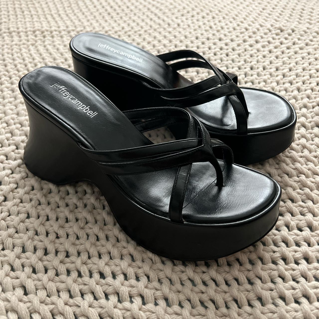 Jeffrey Campbell Women's Black Sandals | Depop