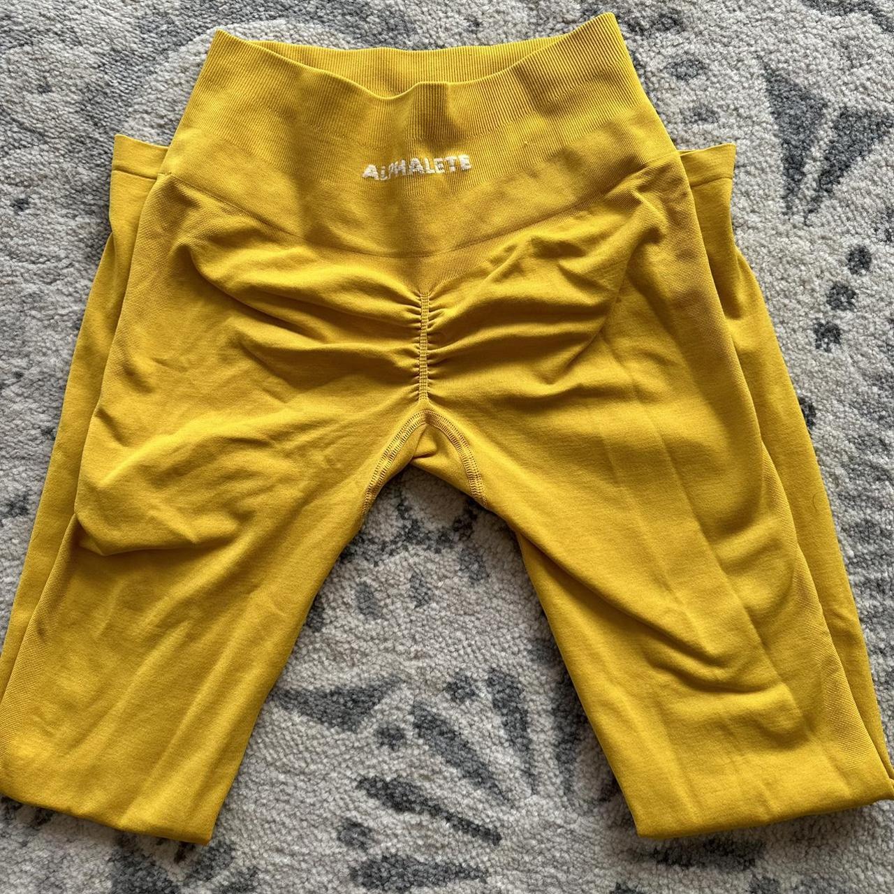 Yellow Alphalete leggings 🌟 Has a butt scrunch. worn... Depop