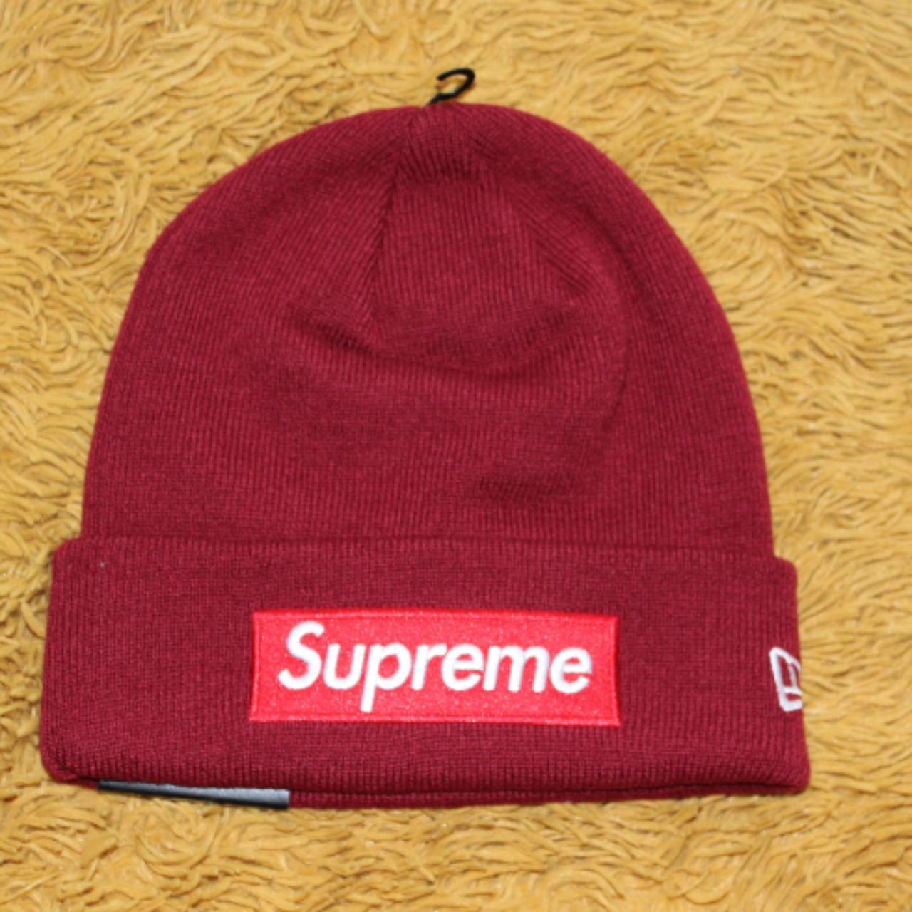 Supreme Box Logo Beanie (Crimson Red) Brand New, - Depop