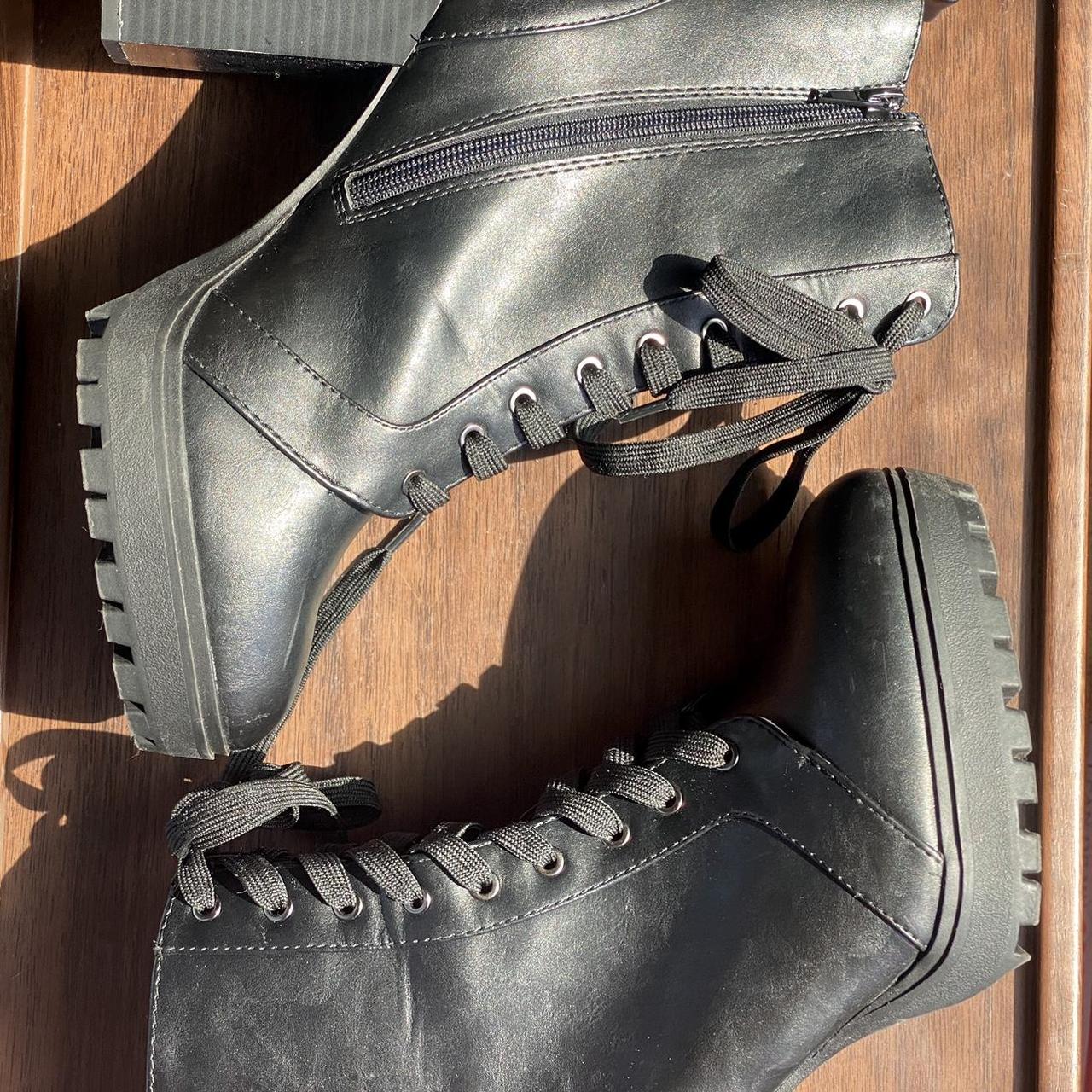 Black Combat Boots size women’s 10 brand:... - Depop