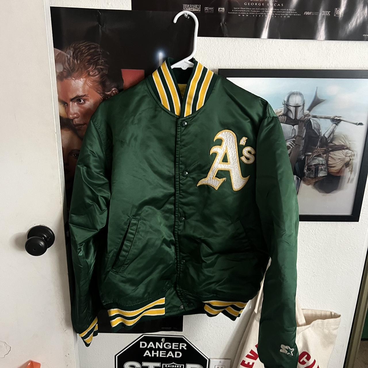 Oakland A’s Starter jacket Green Size M NEED GONE - Depop