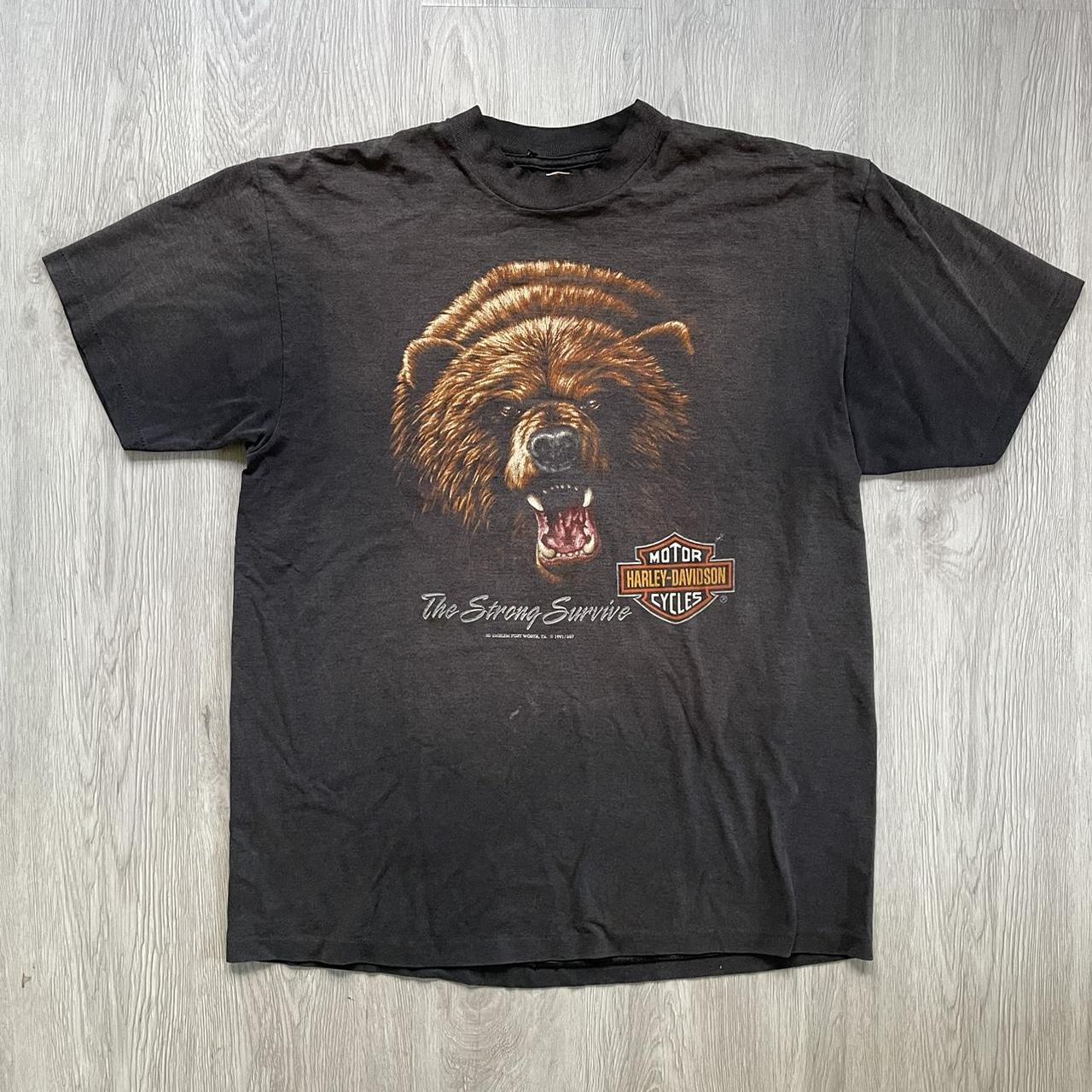 Vintage 3D Emblem Harley Grizzly t 1991 single... - Depop