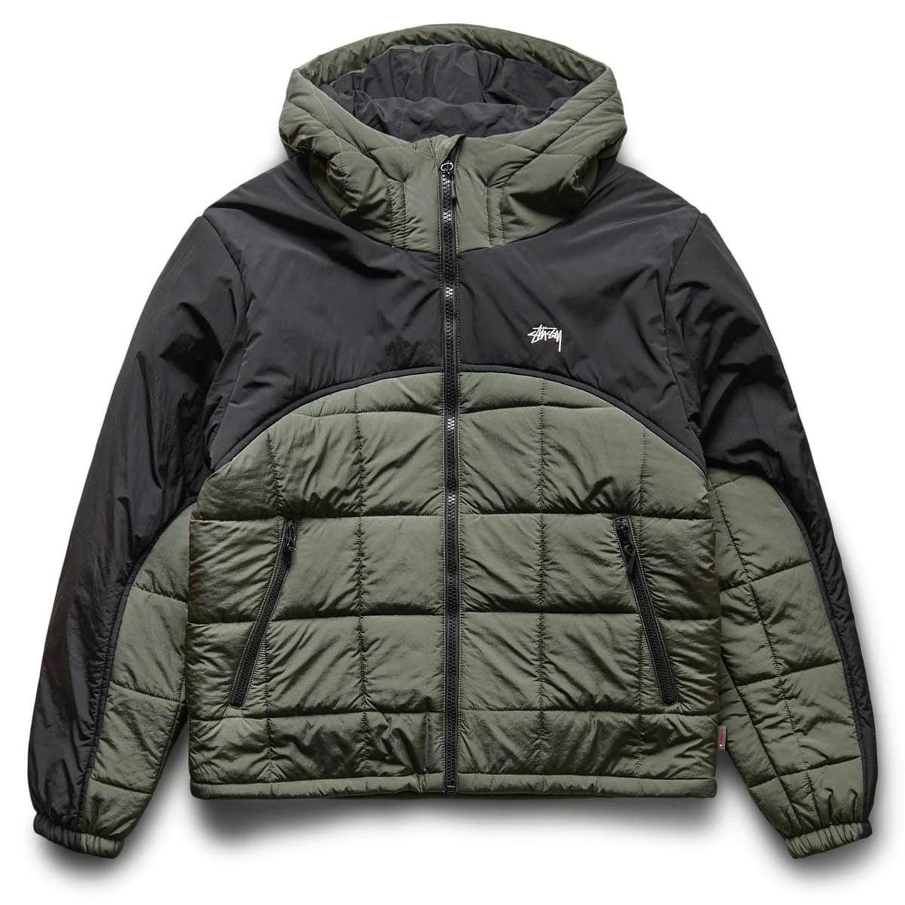 Stüssy Green Embroidered Down Jacket Stussy