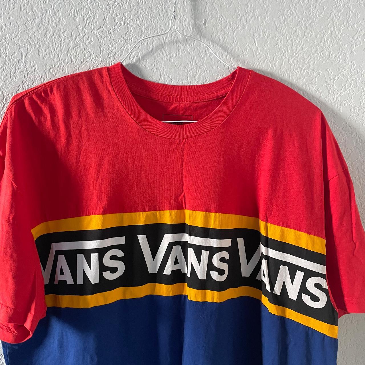 Vans graphic t shirt Color block red blue