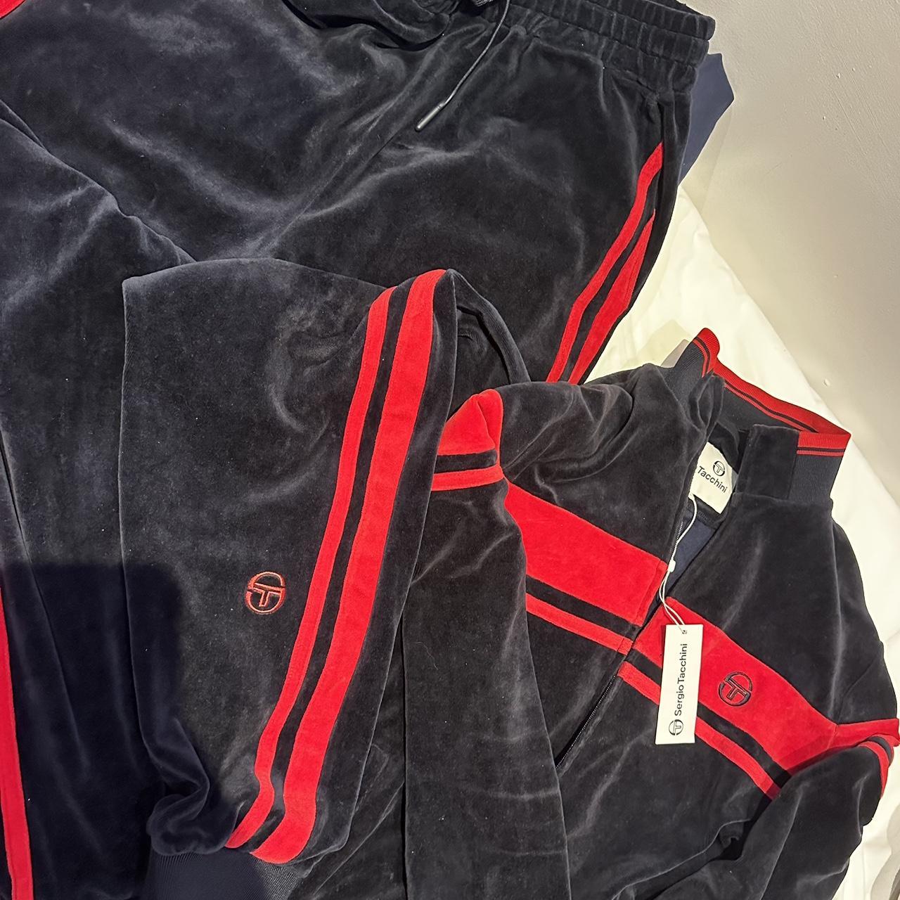 Sergio Tacchini Velour Track Suit Full suit Sz... - Depop