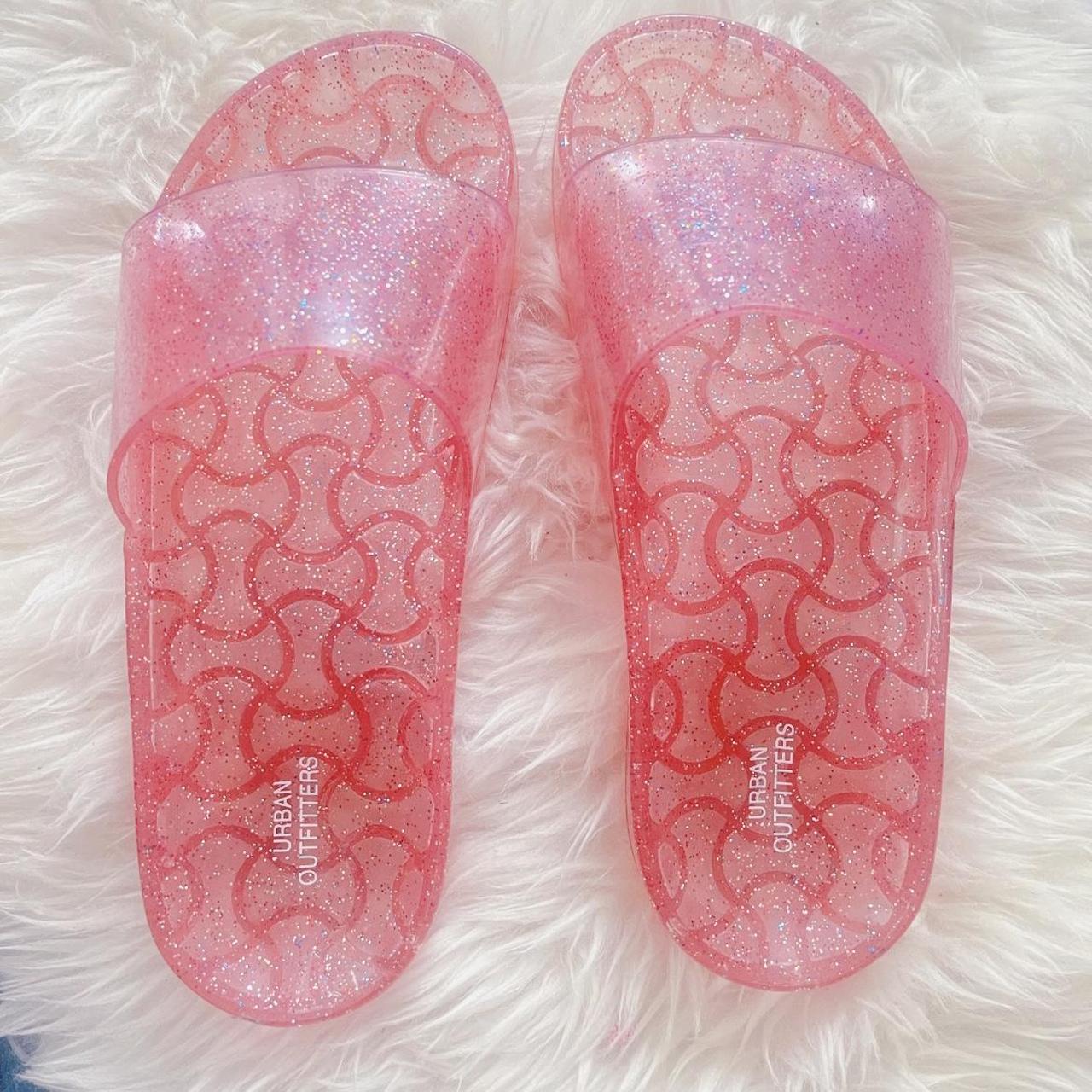 Urban Outfitters Pink Gel slides 💖 Size 8 Sparkly... Depop