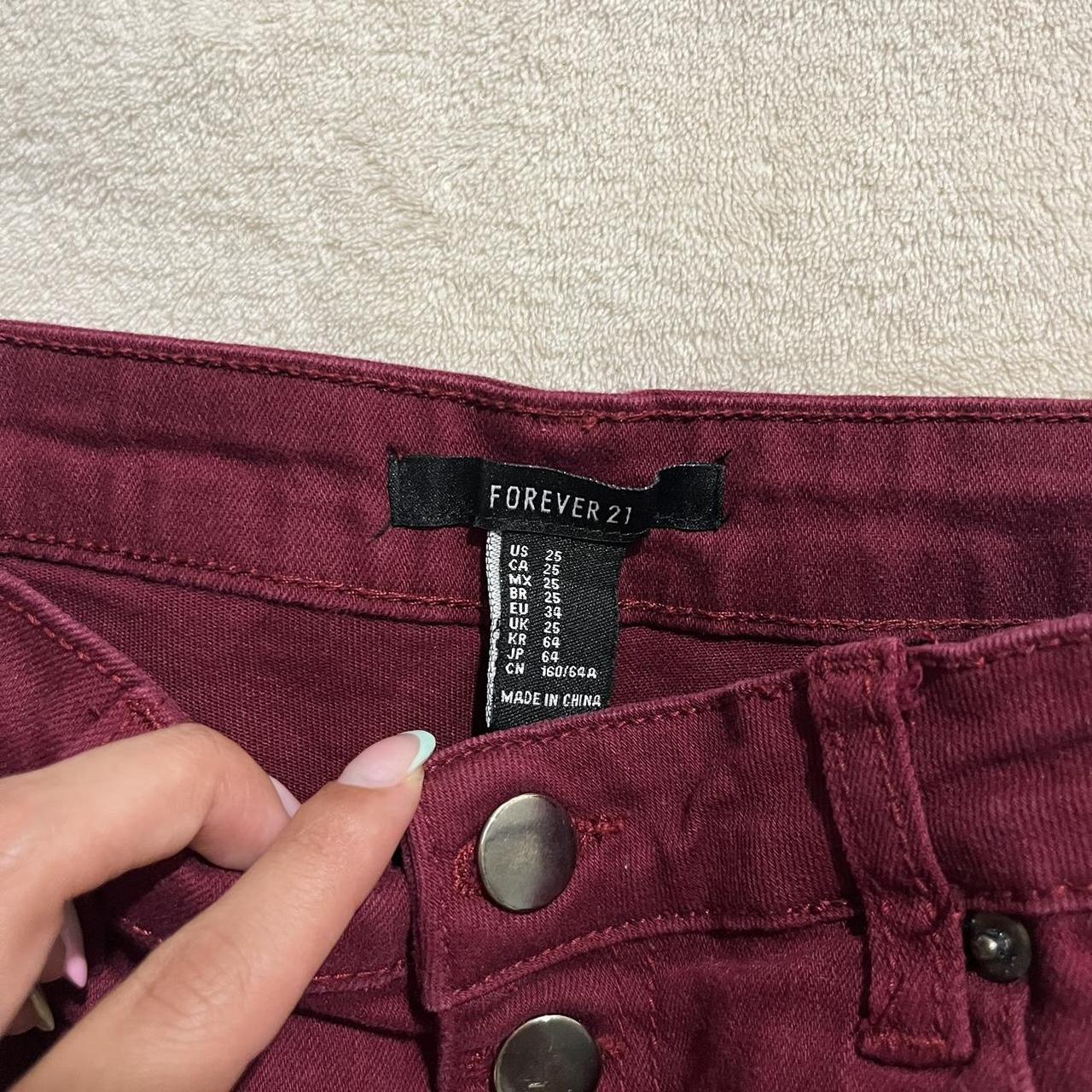 ꨄForever 21 burgundy shorts Size 25, some small... - Depop