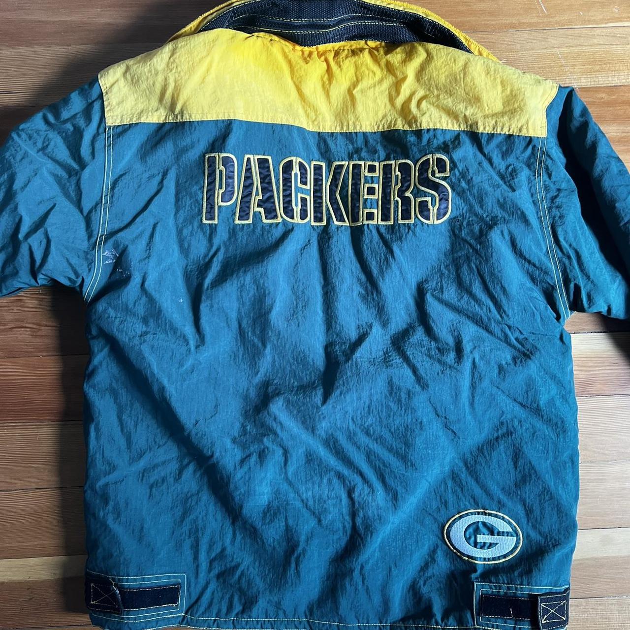 Vintage Green Bay Packers leather jacket. Brand: - Depop