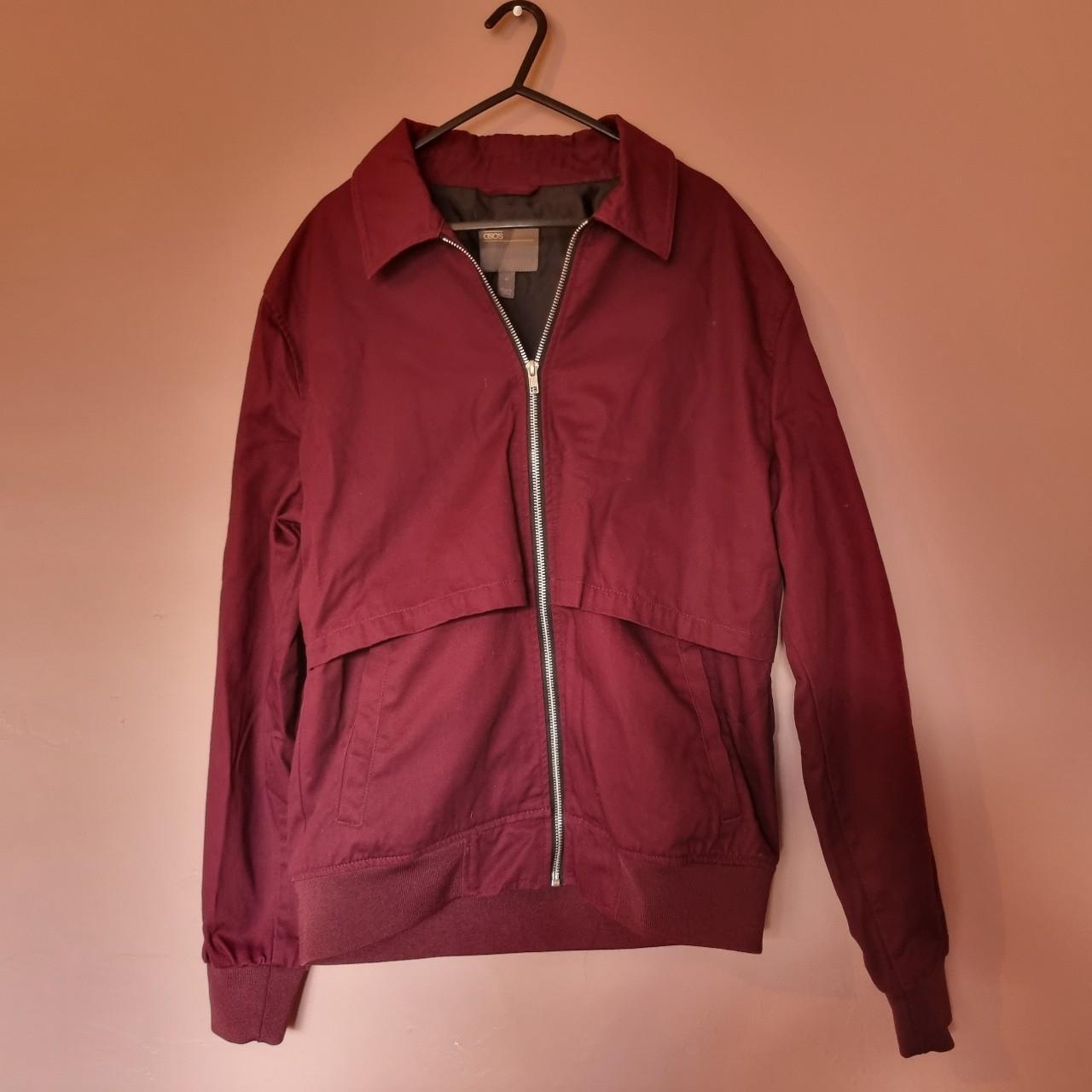 Burgundy mens jacket Burgundy jacket from asos -... - Depop