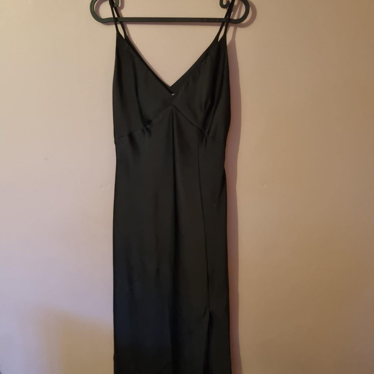 Black maxi dress Black silk maxi dress with small... - Depop