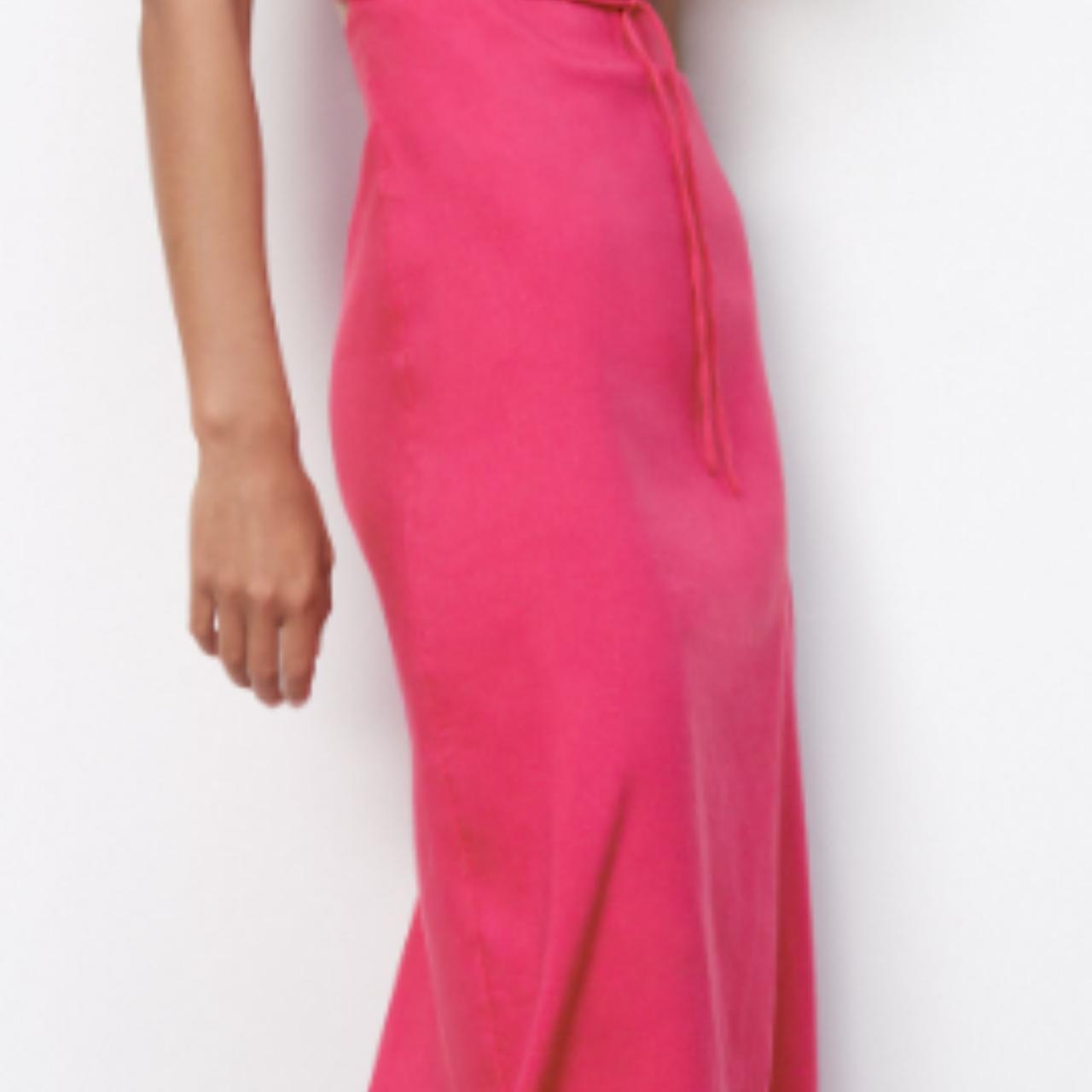 30 ZARA XS PINK CUT OUT LINEN BLEND DRESS Brand... Depop