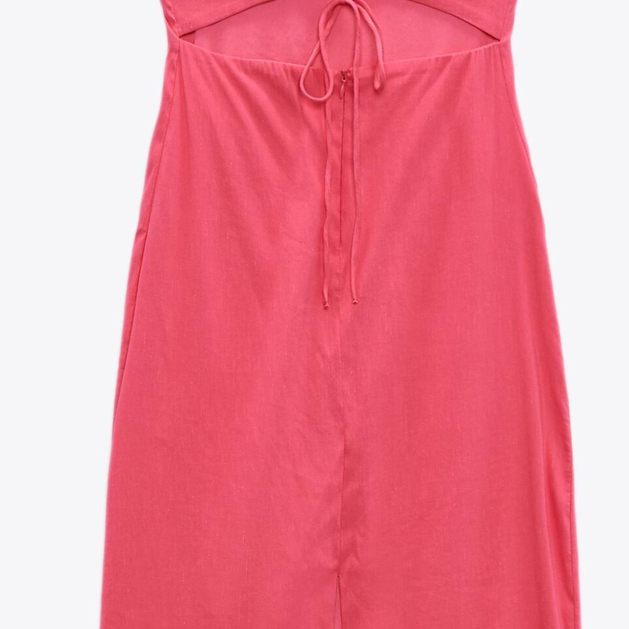 30 ZARA XS PINK CUT OUT LINEN BLEND DRESS Brand... Depop