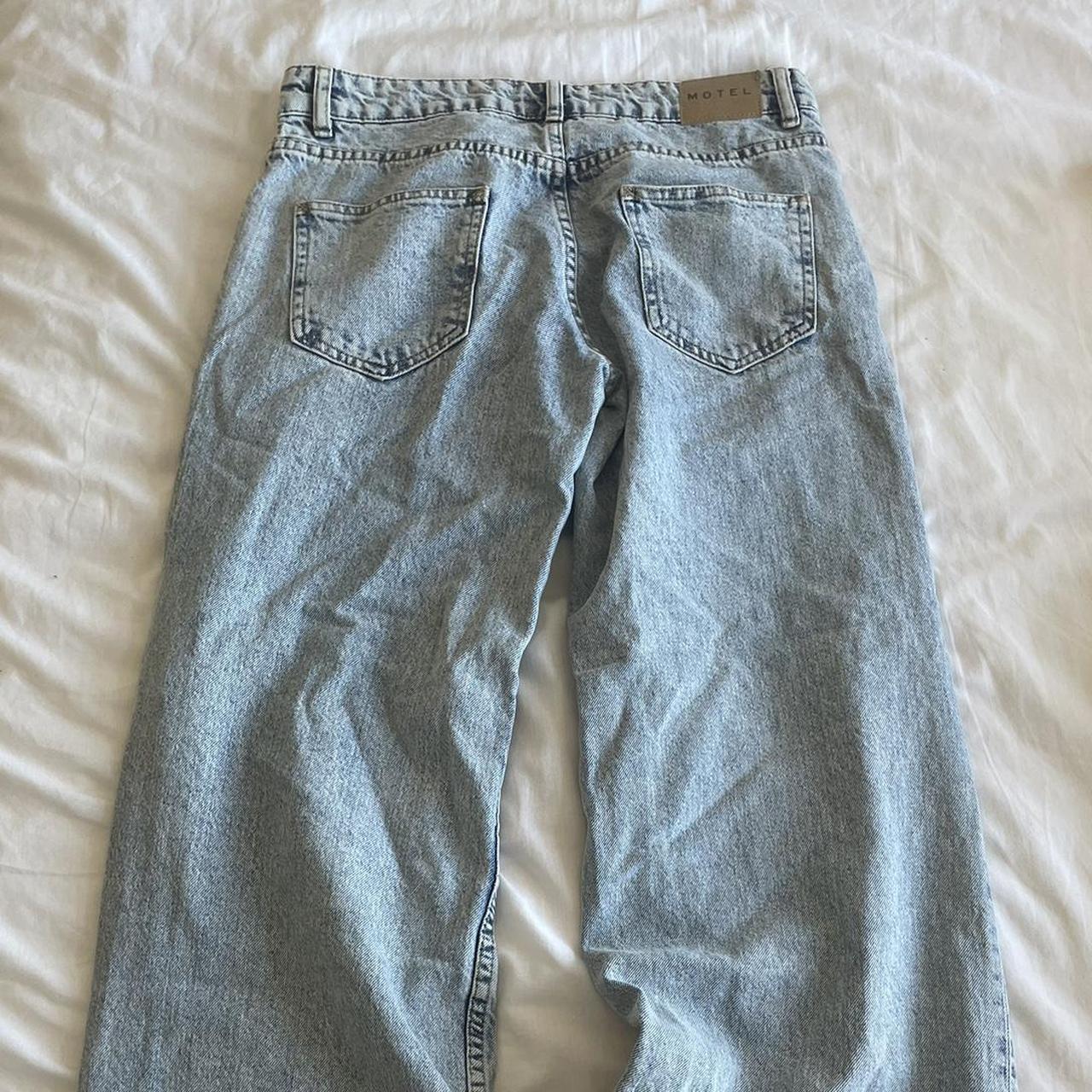 Motel rocks low rise parallel jeans in 80s light... - Depop