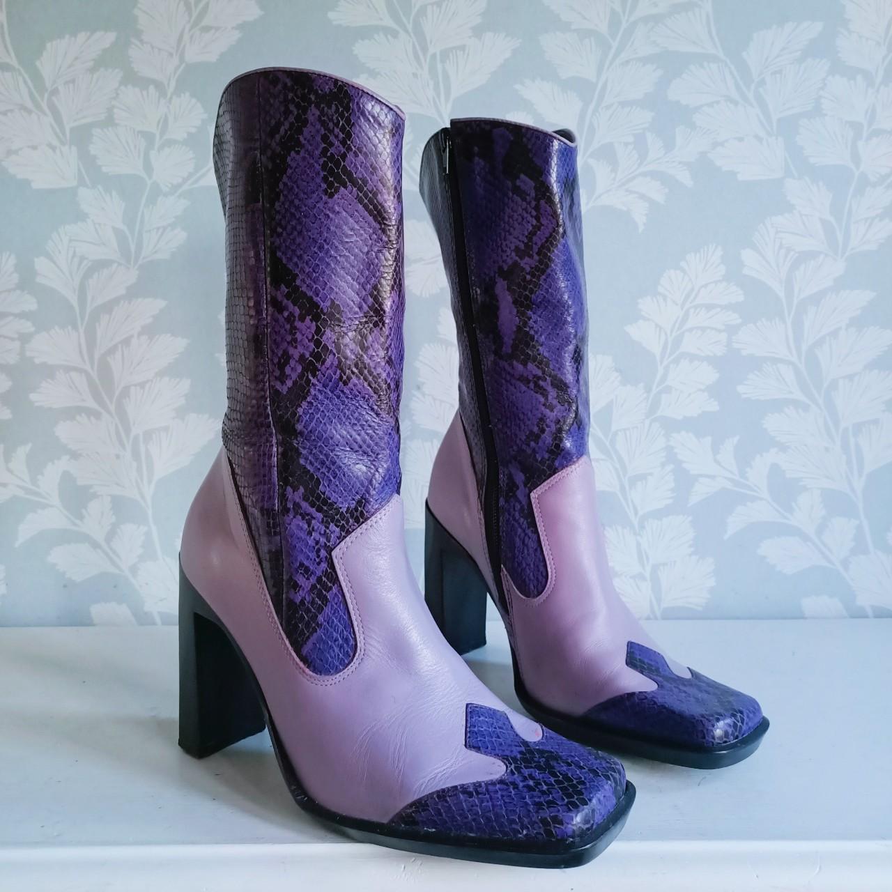 River Island Women's Purple Boots | Depop