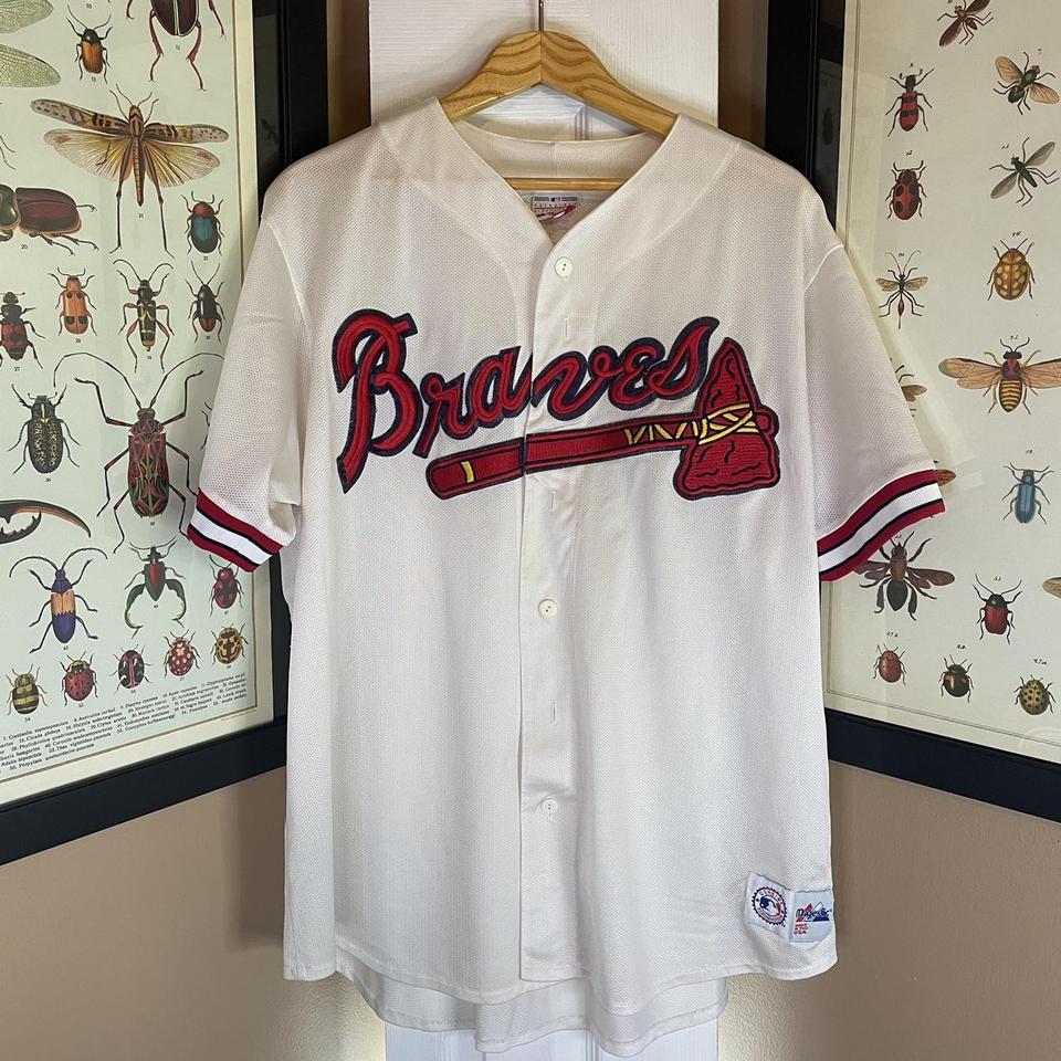 90s Majestic BRAVES jersey in great condition - Depop