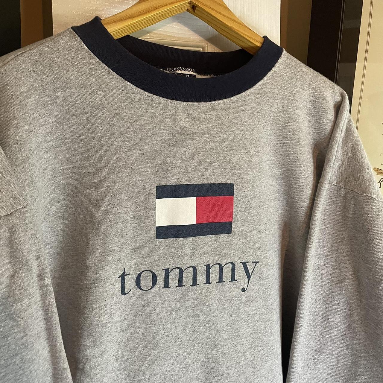 Tommy Hilfiger Vintage Huge Print Thick Sweatshirt... - Depop