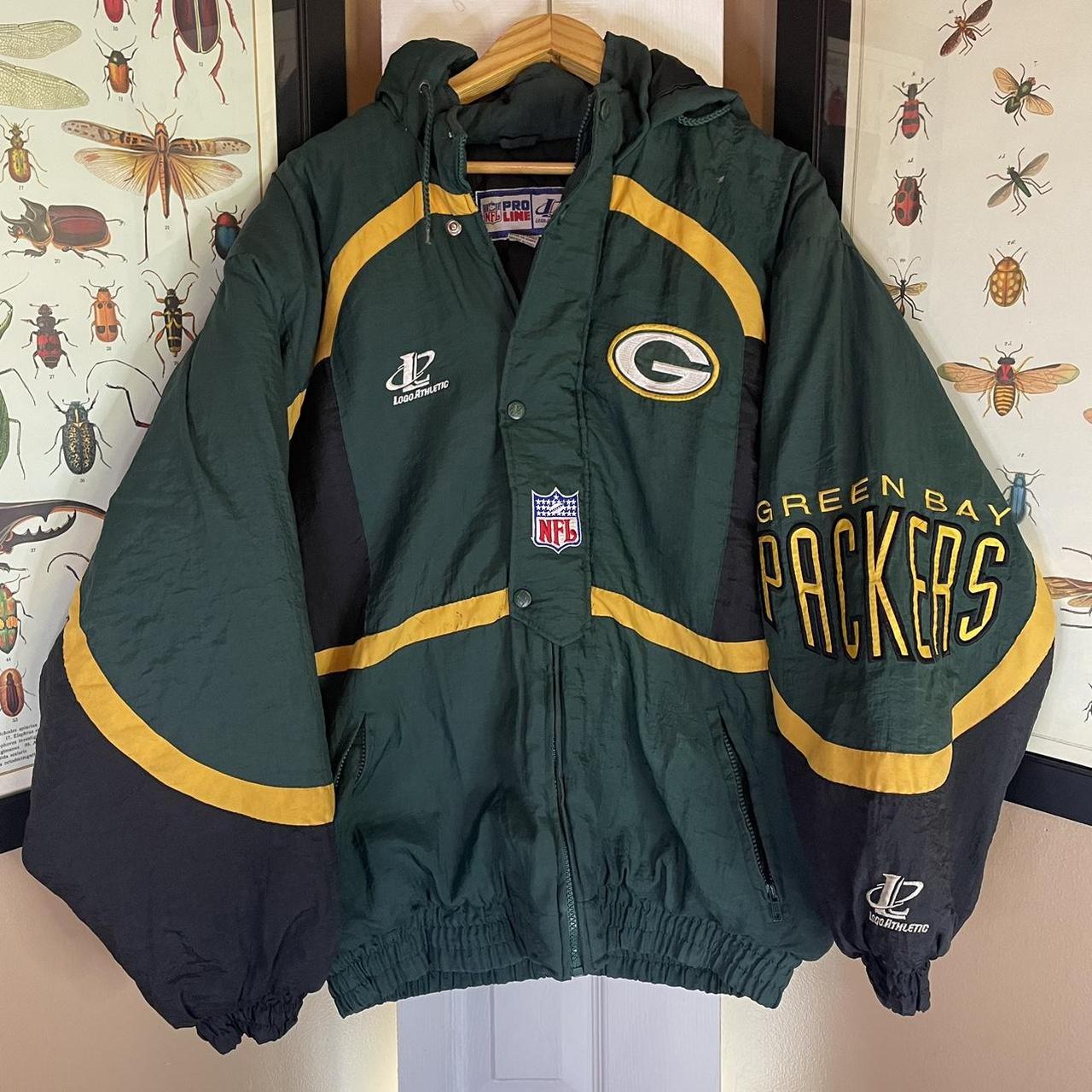 Green Bay packers puffer jacket NFL with removable - Depop