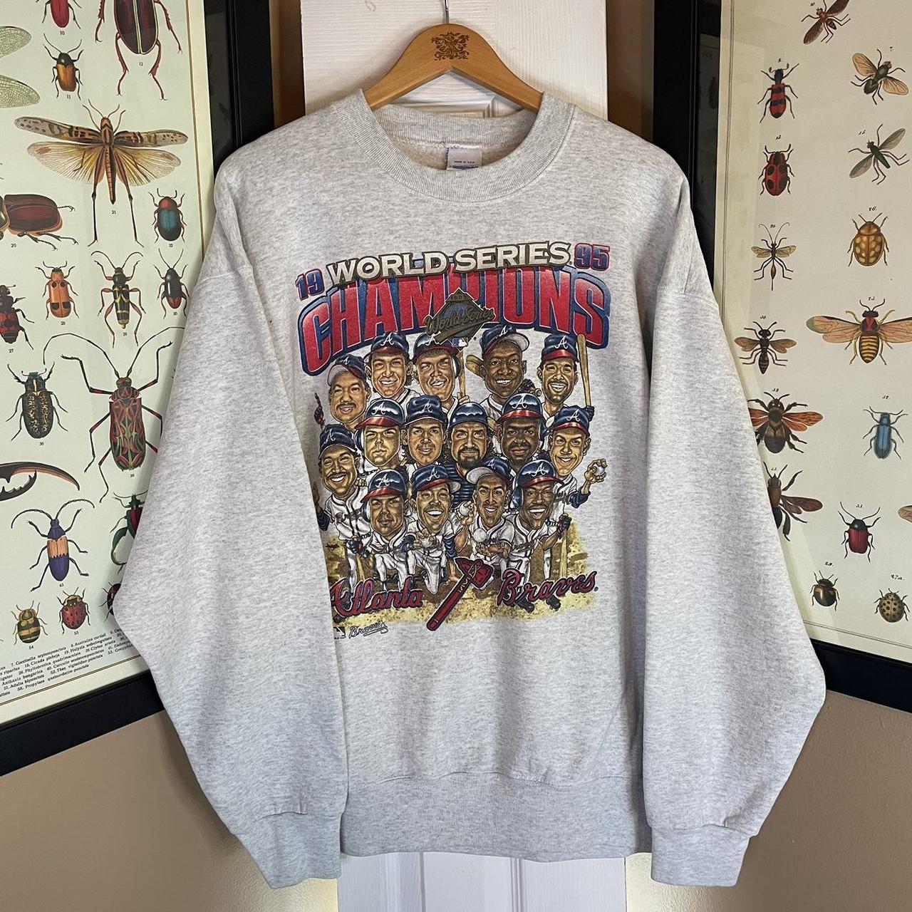 Vintage 1995 Atlanta Braves World Series Sweatshirt - Depop