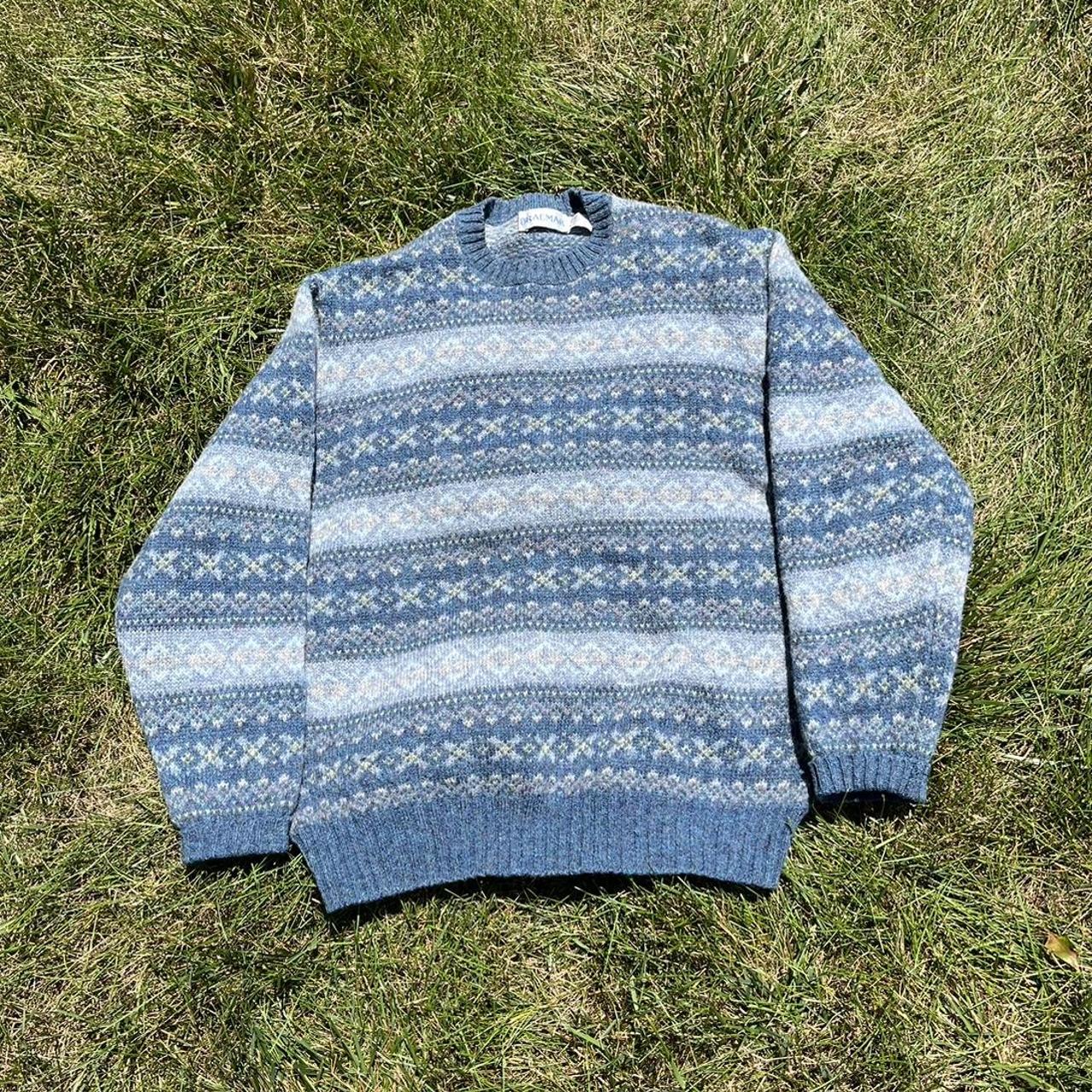 women’s blue BRAEMAR vintage wool sweater! no... - Depop