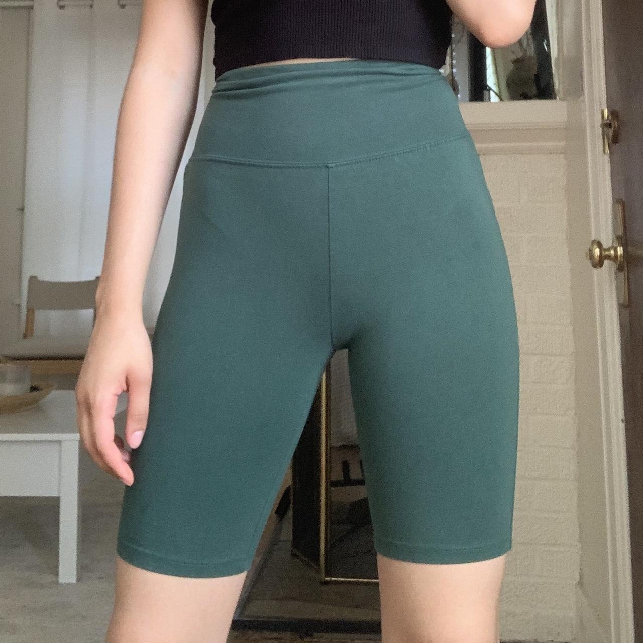 Emerald green biker shorts!! Wear these under a - Depop