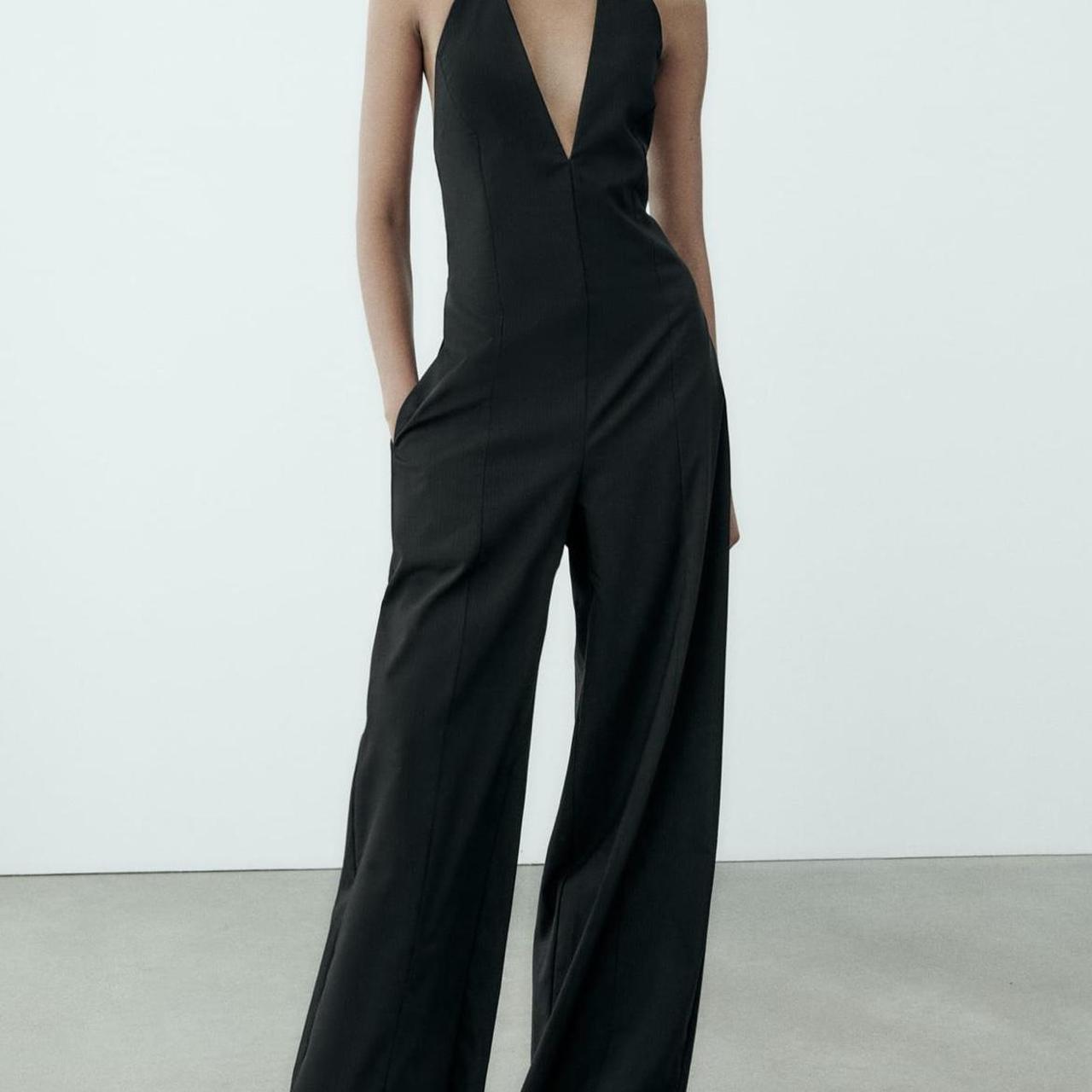 New 2024 Zara Striped Jumpsuit With Kerchief