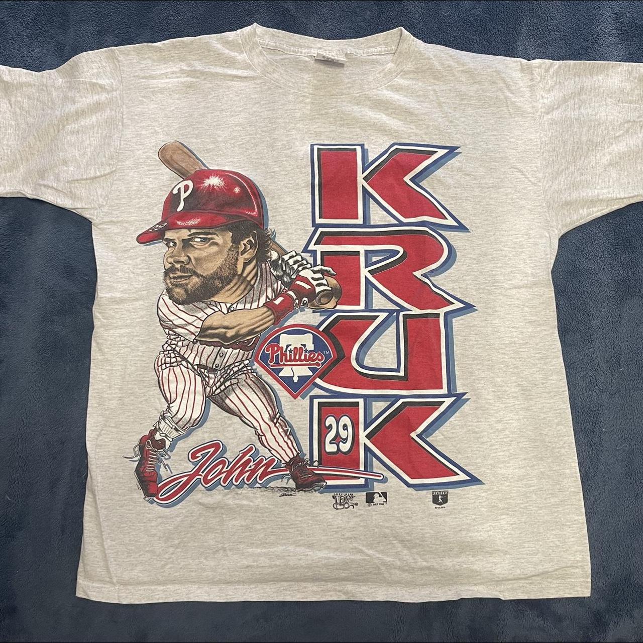 John Kruk Men's T-Shirt Philadelphia Phillies AOP Size M 90s MLB Vintage