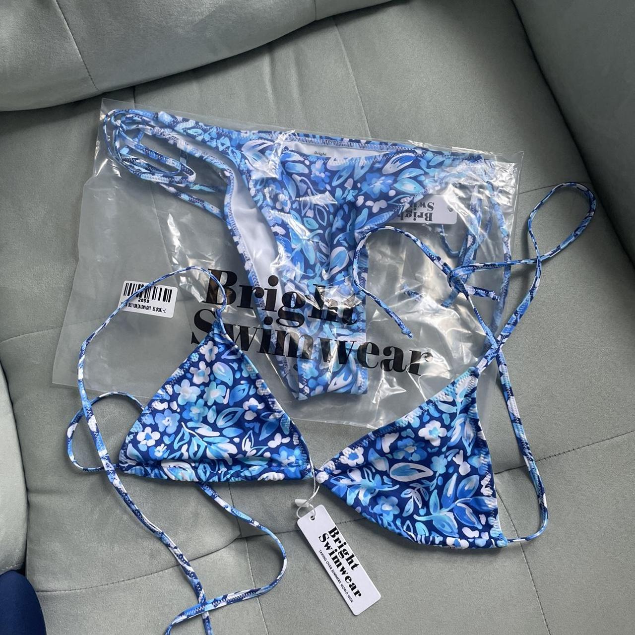 Bright swim bikini Midnight bloom color Size m... - Depop
