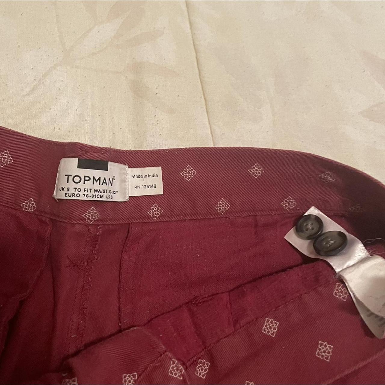 Topman Men's Burgundy Shorts (4)