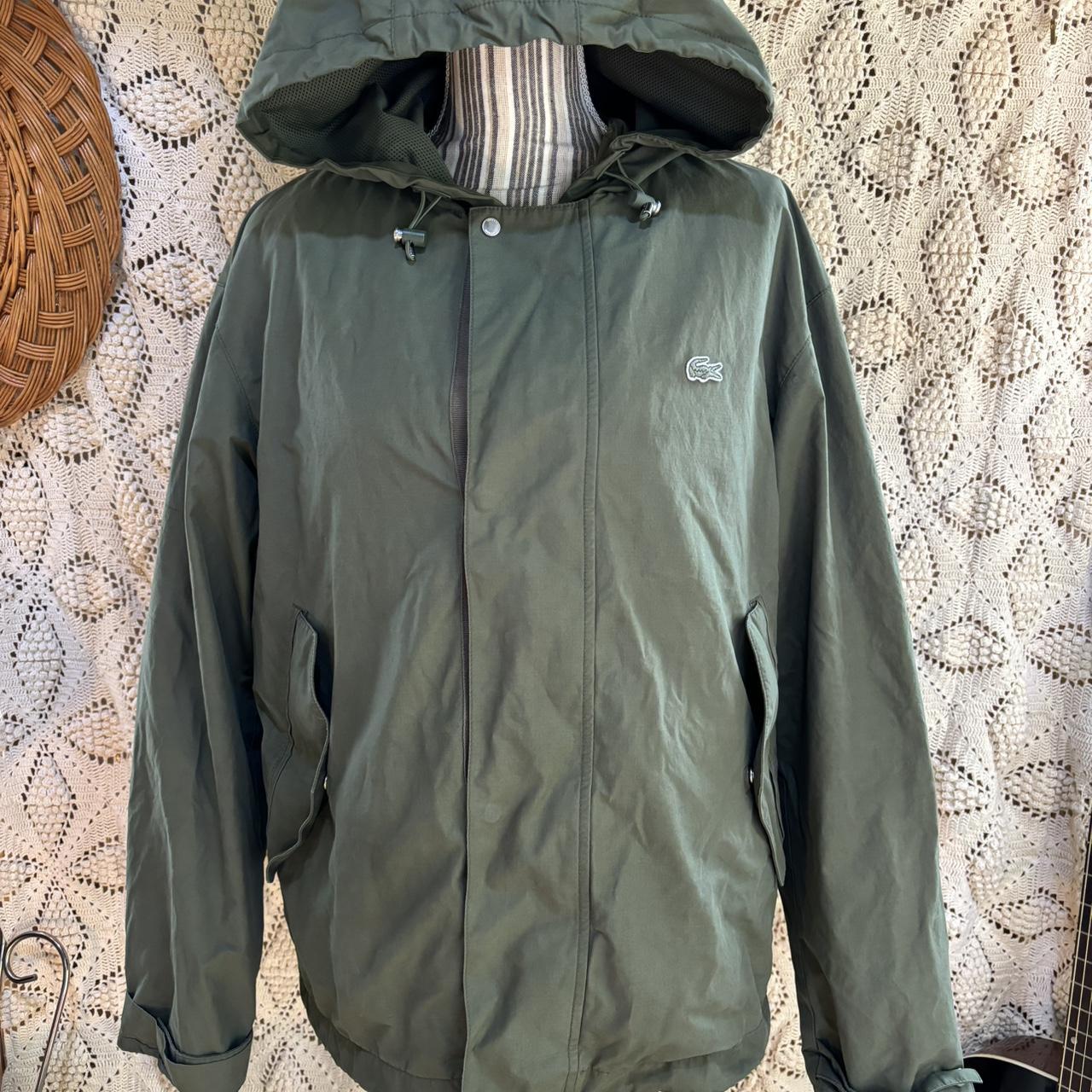 Lacoste like new army green jacket with detachable... - Depop