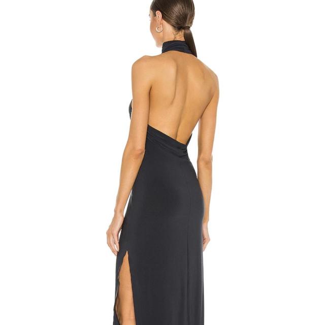 HALTER TURTLE SIDE SLIT GOWN – Pewter – Norma Kamali