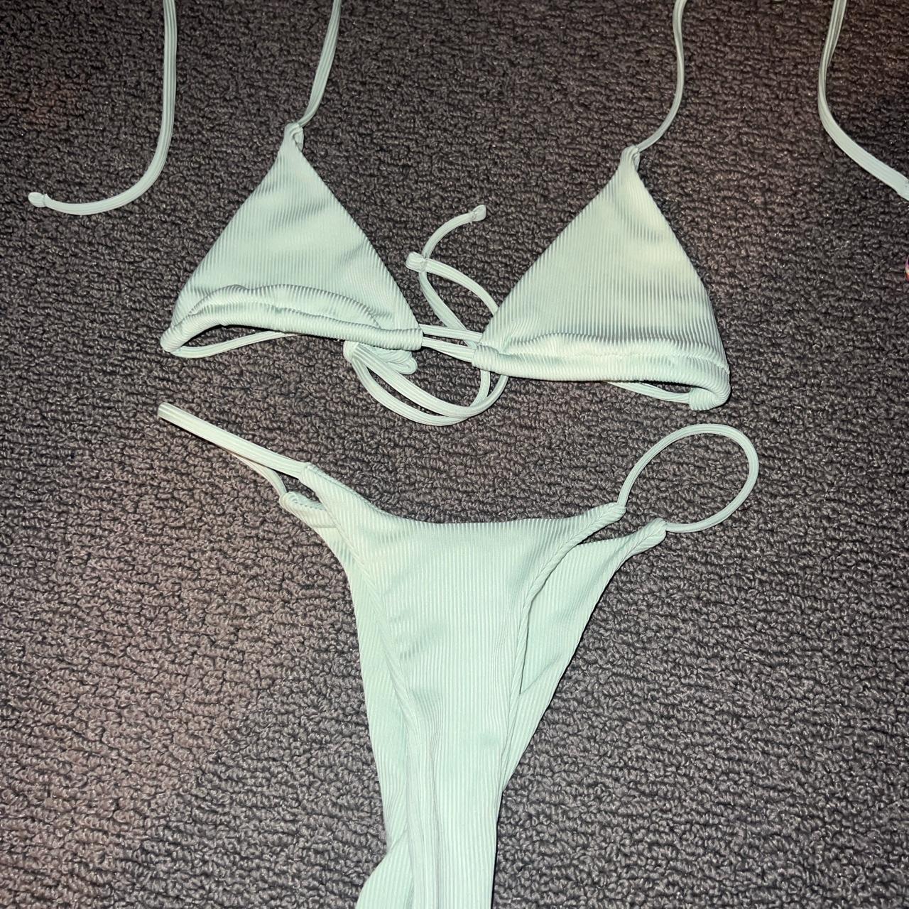 super cute mint green bikini brand new and never... - Depop