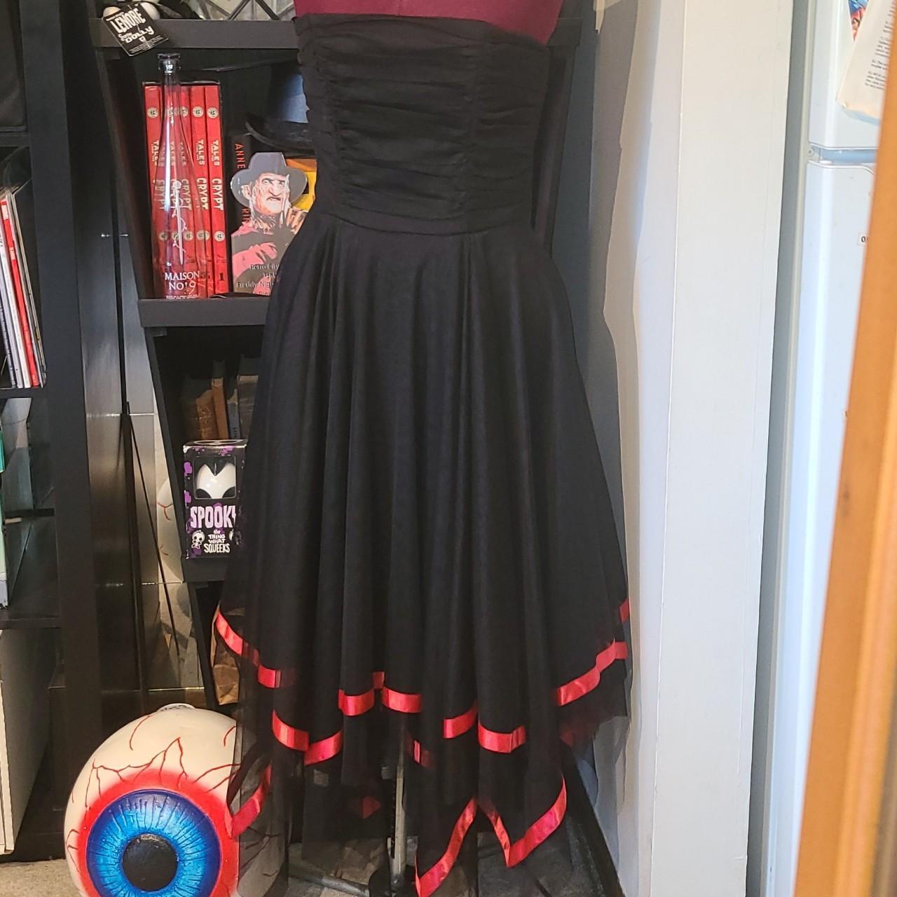 Black and red masquerade dress best sale