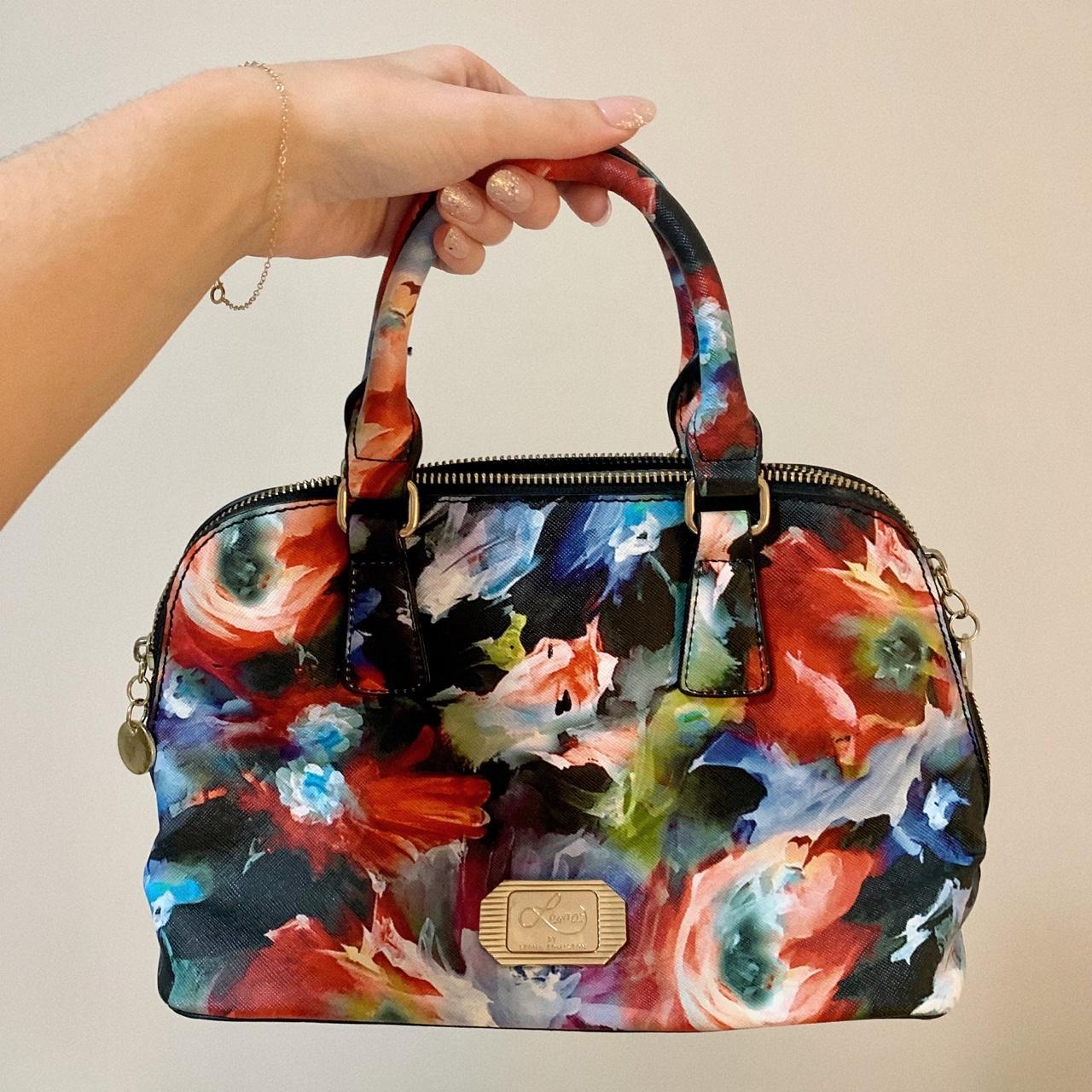 leona edmiston floral handbag in great condition