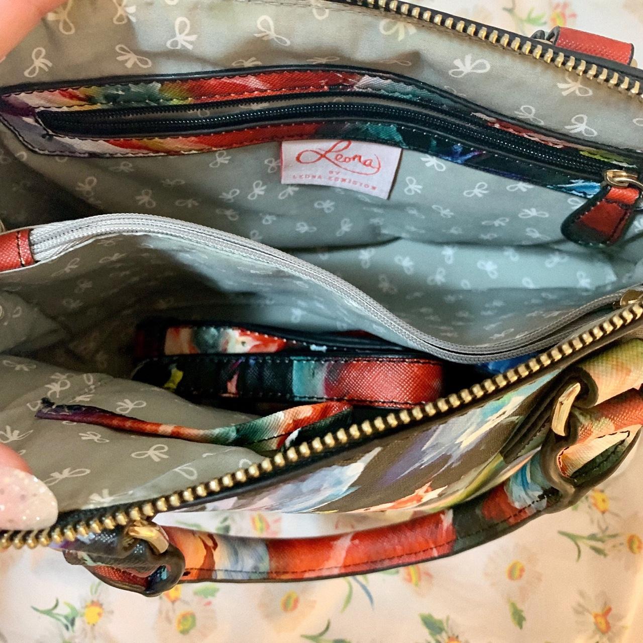 leona edmiston floral handbag in great condition