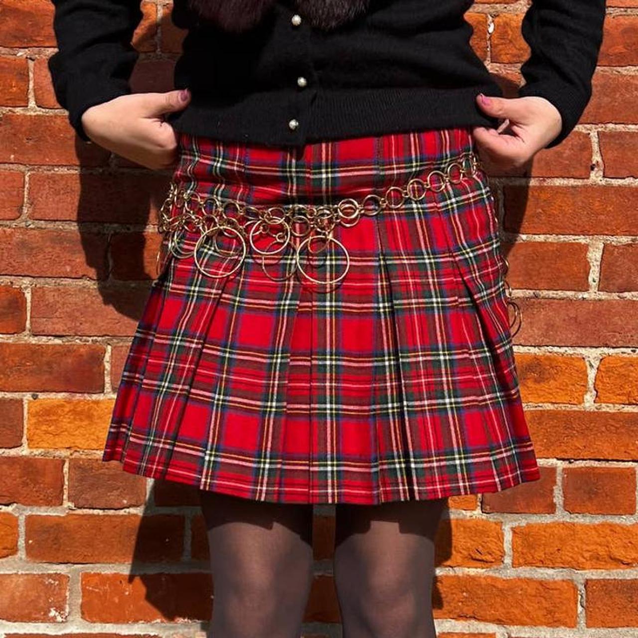 Pleated plaid mini shop skirt 1960s photos