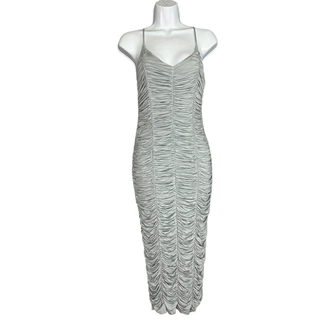 boutique mesh panelled strappy midi dress