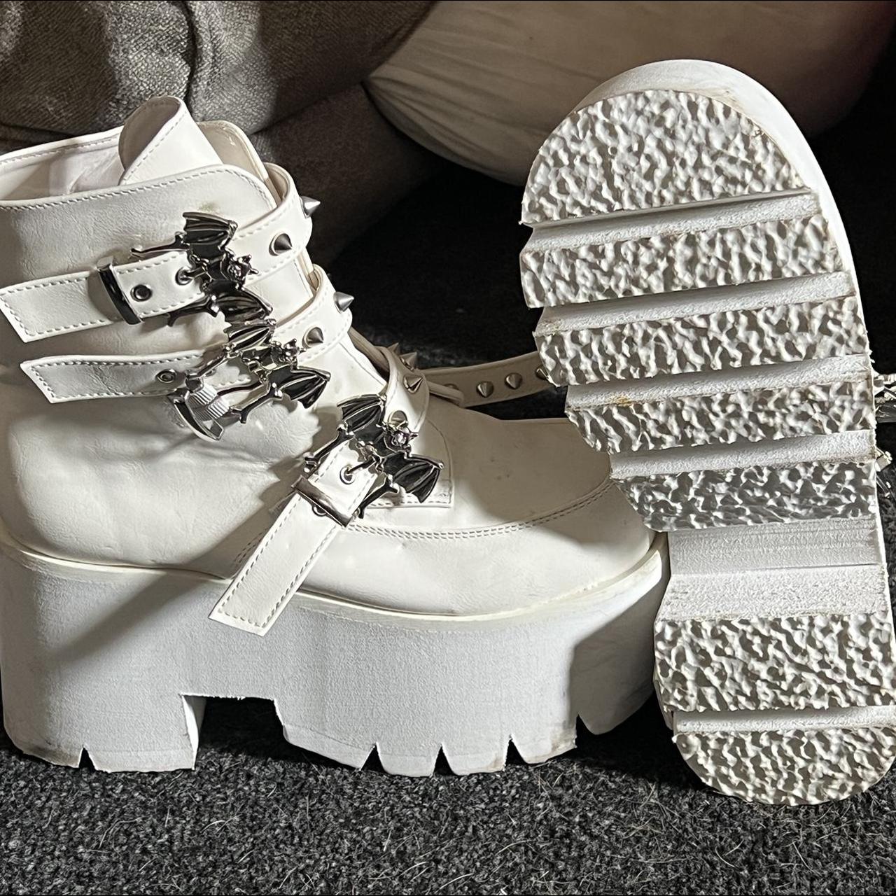 Ashes 55 Chunky White Platform Ankle Boot 3.5inch... Depop