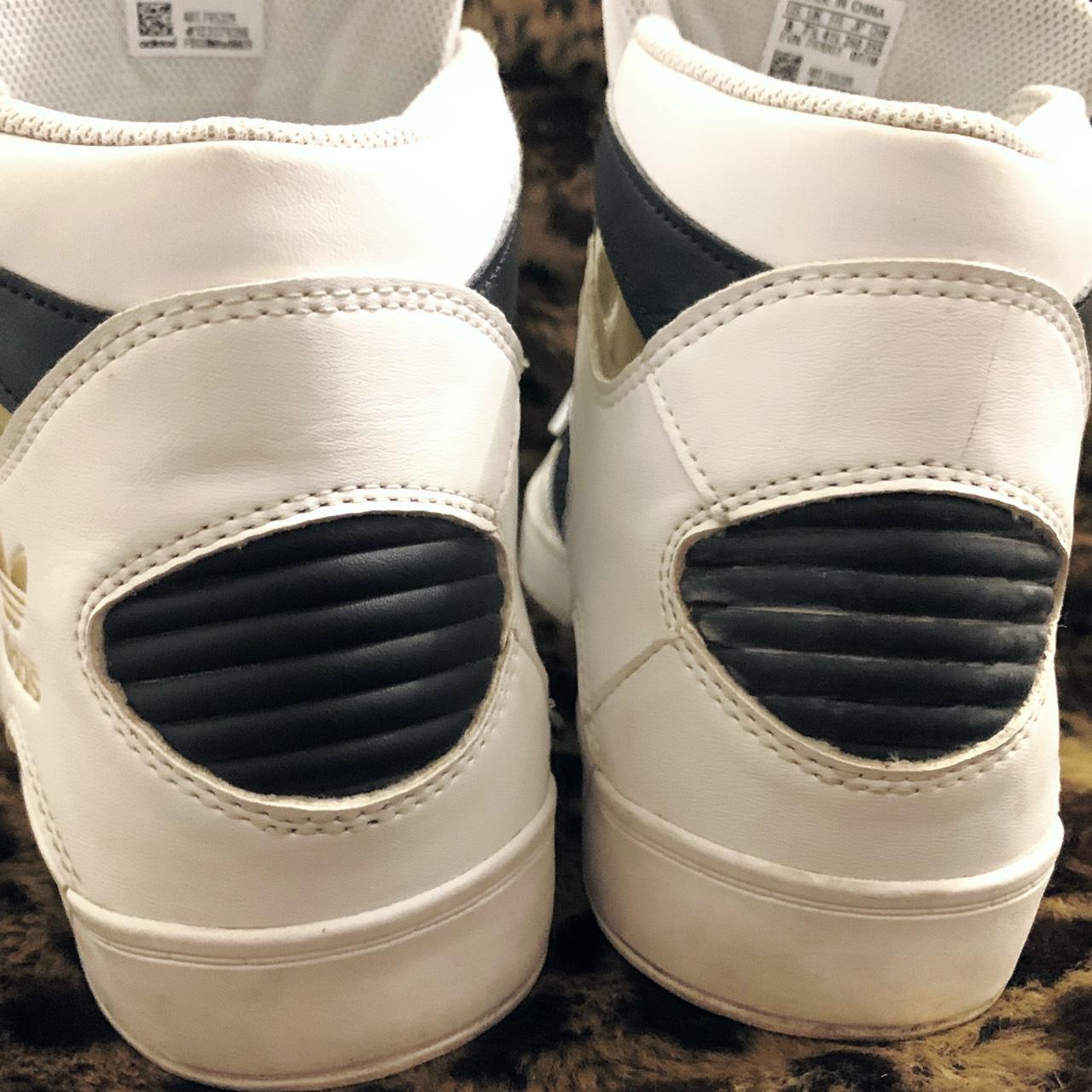 amazing adidas hard court high #39 white black gold #39 Depop amazing adidas hard court high #39 white black gold #39 Depop